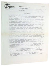 Anacapa Books: First Books (Catalog)