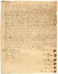 [MANUSCRIPT DEED, SIGNED BY SIX INDIAN LEADERS, CEDING MORE THAN TWO HUNDRED SQUARE MILES OF LAND IN UPSTATE NEW YORK TO KING GEORGE II]