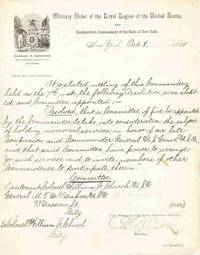 Not Long After General Grant’s Death, New York Veterans Want To Hold “Memorial Services In Honor Of Our Late Companion And Commander General U.S. Grant, U.S.A.”