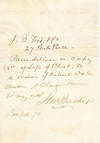 Beecher Sends The Radical Robert Dale Owen His Book Life Of Jesus Christ