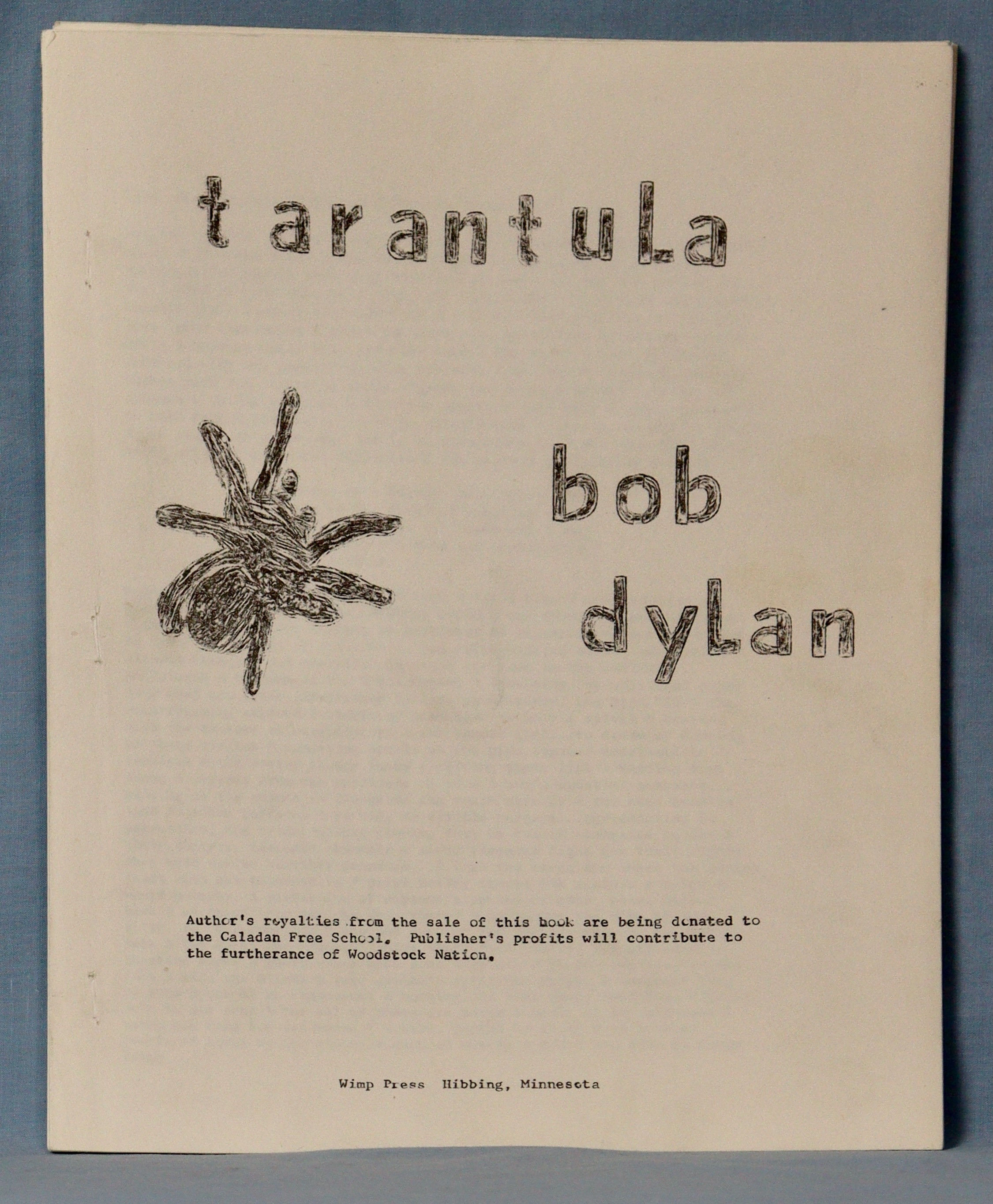 Tarantula (early bootleg pamphlet, Wimp Press)