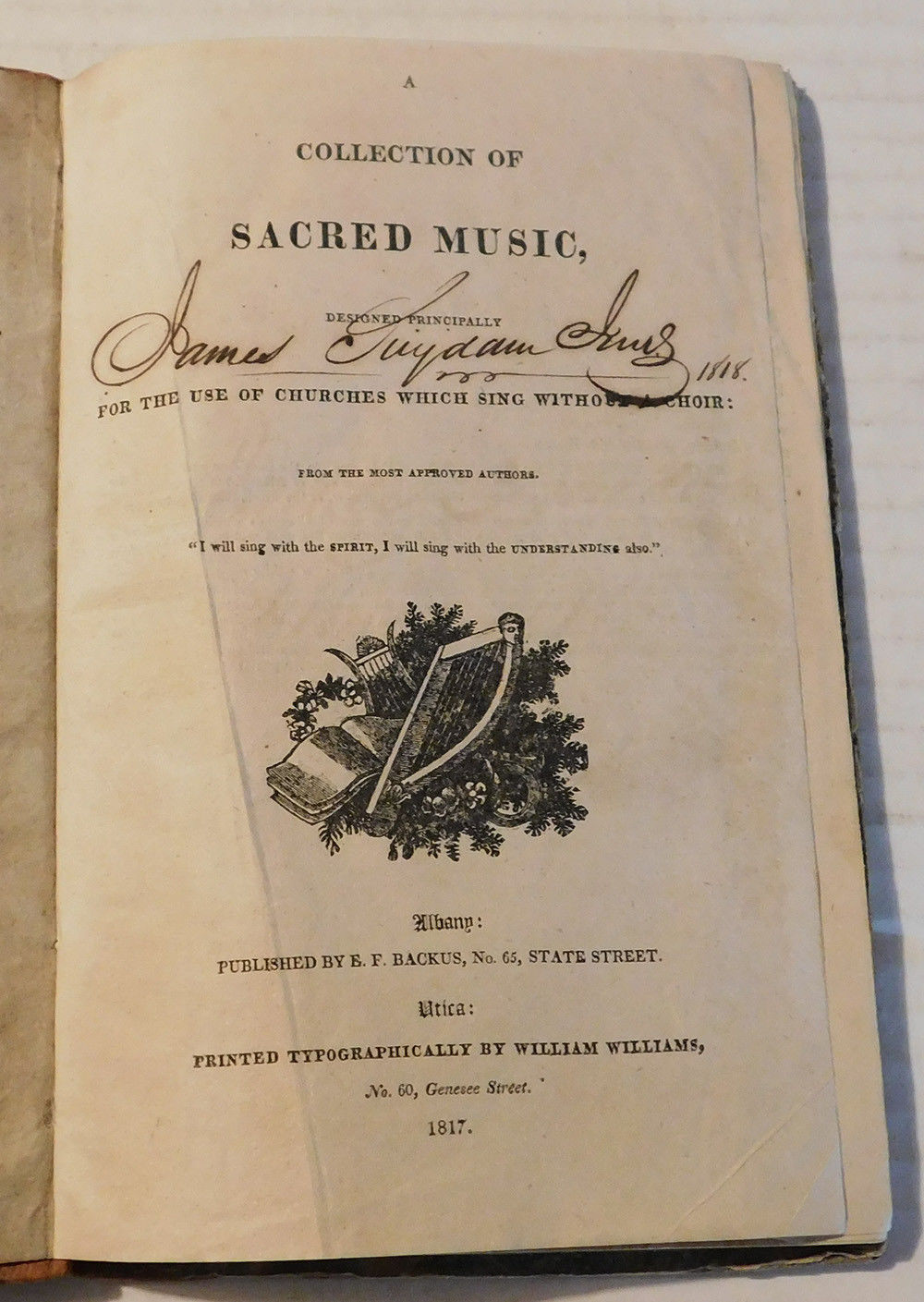 Image for AN AMERICAN COLLECTION OF SACRED MUSIC, Designed Principally for the Use of Churches Which Sing Without a Choir. From the Most Approved Authors. AN AMERICAN COLLECTION OF SACRED MUSIC, Designed Principally for the Use of Churches Which Sing Without a Choir. From the Most Approved Authors.
