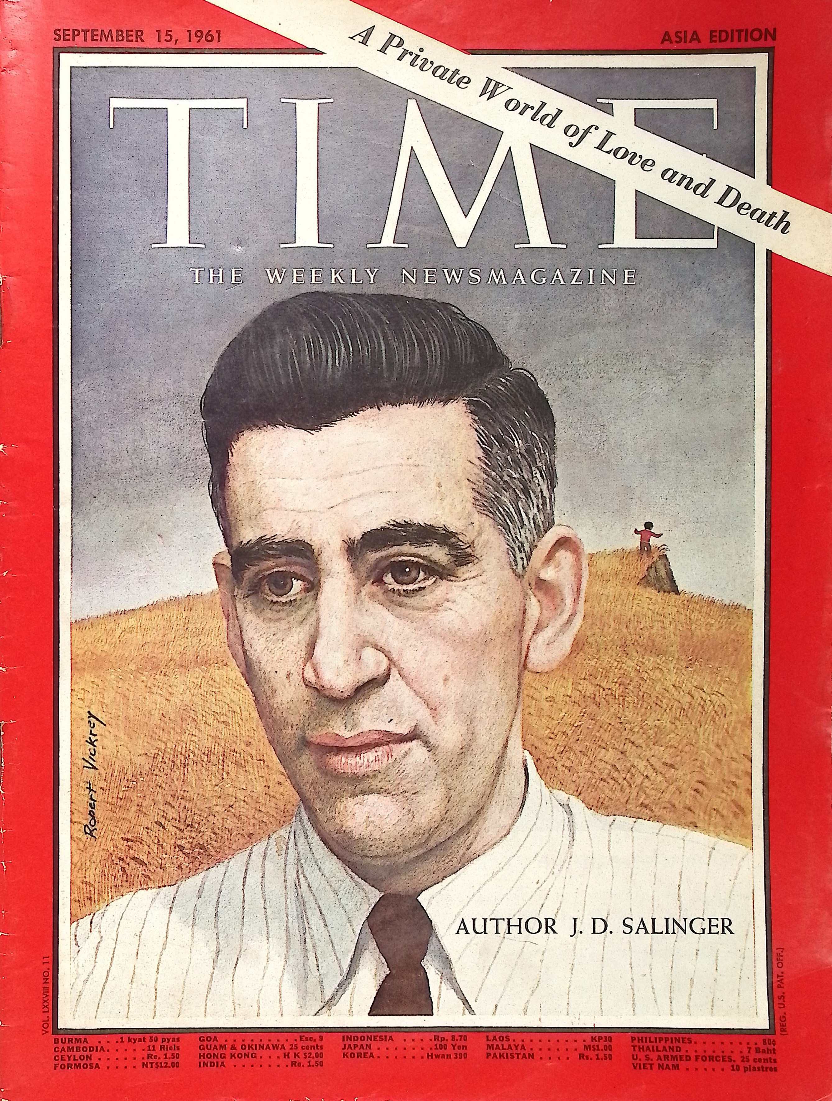 Time Magazine September 15, 1961 Vol. LXXVIII No. 11 Asia Edition [J. D. Salinger Cover]