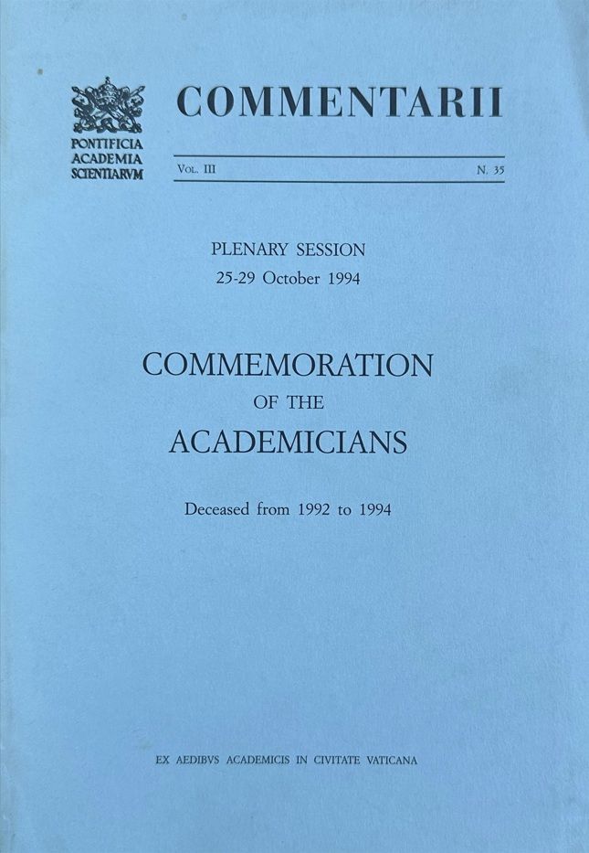 Commemoration of the Academicians Deceased from 1992 to 1994.