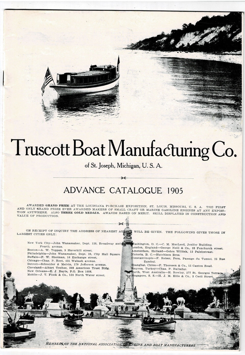 TRUSCOTT BOAT MANUFACTURING CO. of St. Joseph, Michigan, U.S.A. ADVANCE CATALOGUE 1905. [Reprint].