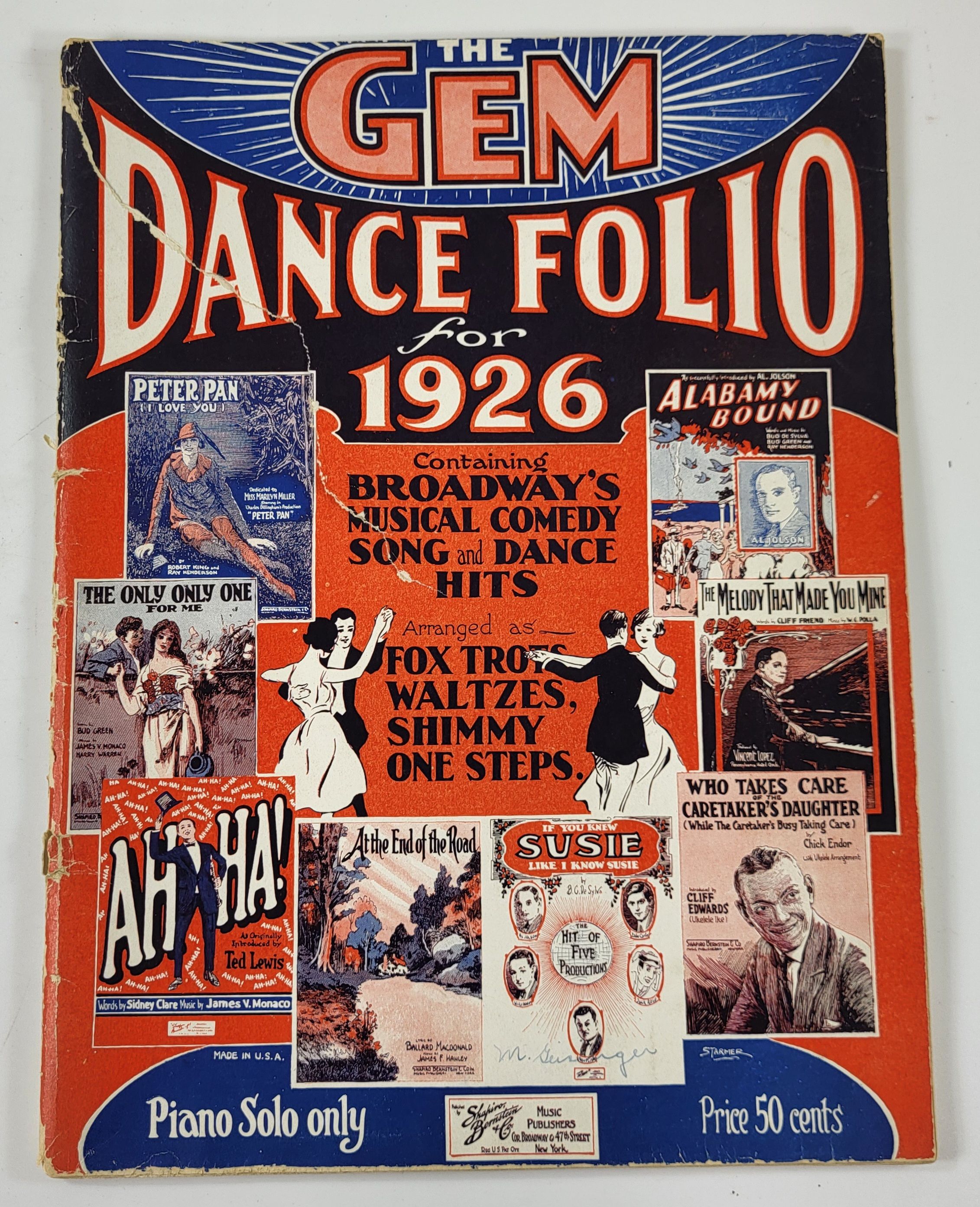 Image for The Gem Dance Folio for 1926: Selected from the Season's Most Popular Song Successes The Gem Dance Folio for 1926: Selected from the Season's Most Popular Song Successes