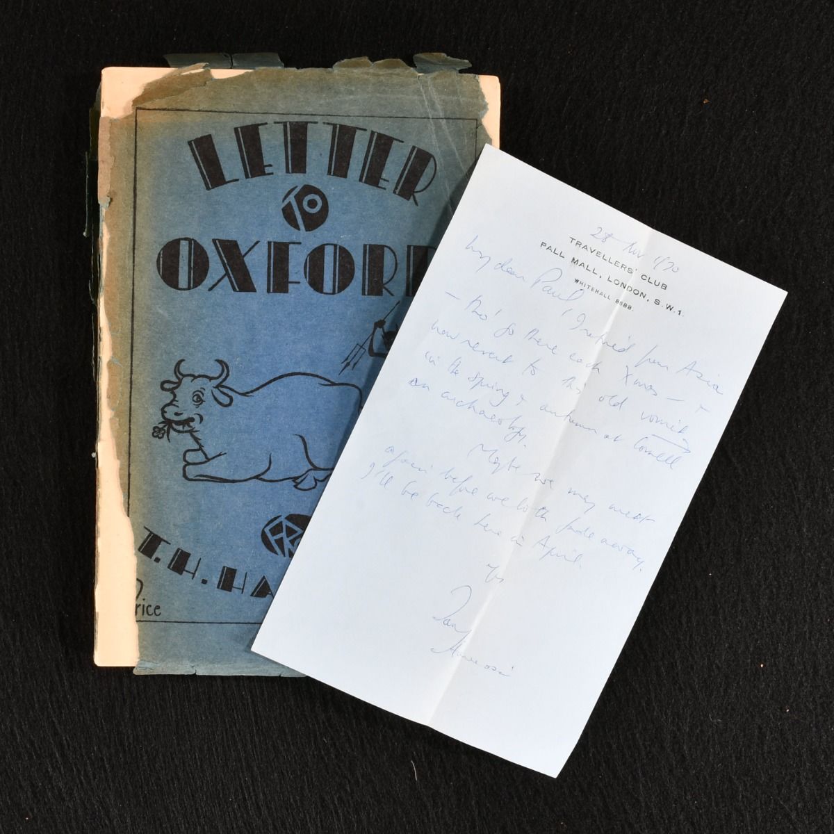Tom H. Harrisson - Letter to Oxford