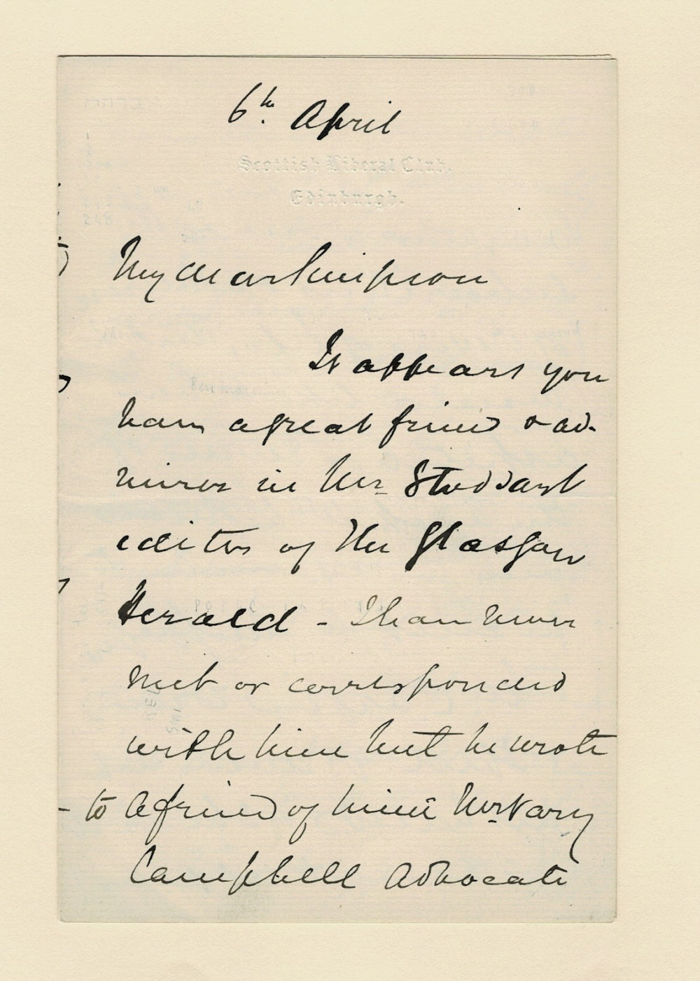 AN EIGHT PAGE AUTOGRAPH LETTER from JAMES FORLONG regarding notices for his book 