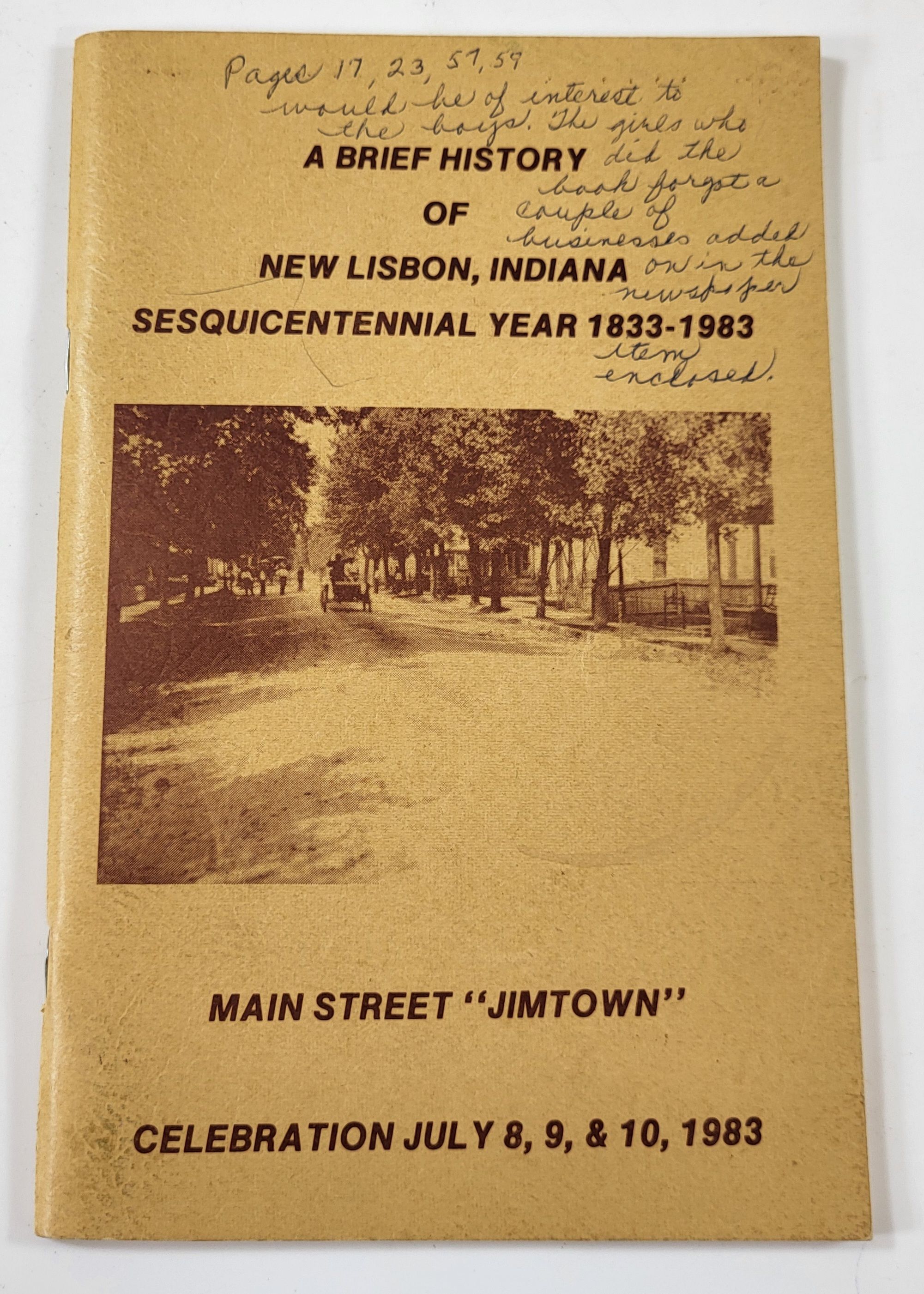 Image for A Brief History of New Lisbon, Indiana 1833-1983 A Brief History of New Lisbon, Indiana 1833-1983