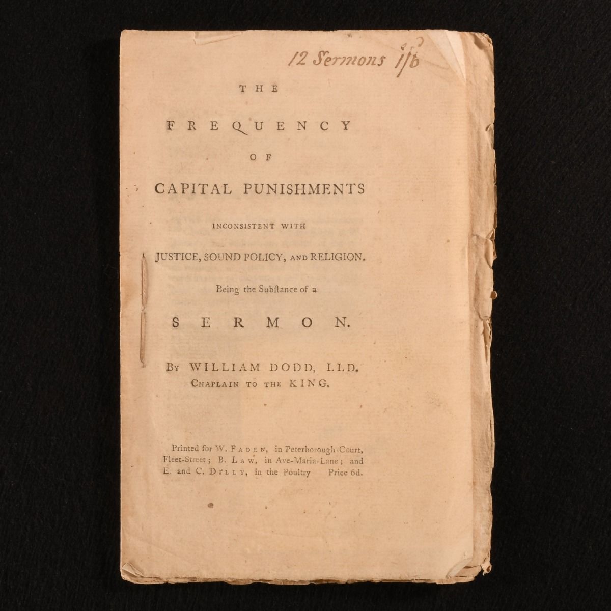 William Dodd - The Frequency of Capital Punishments