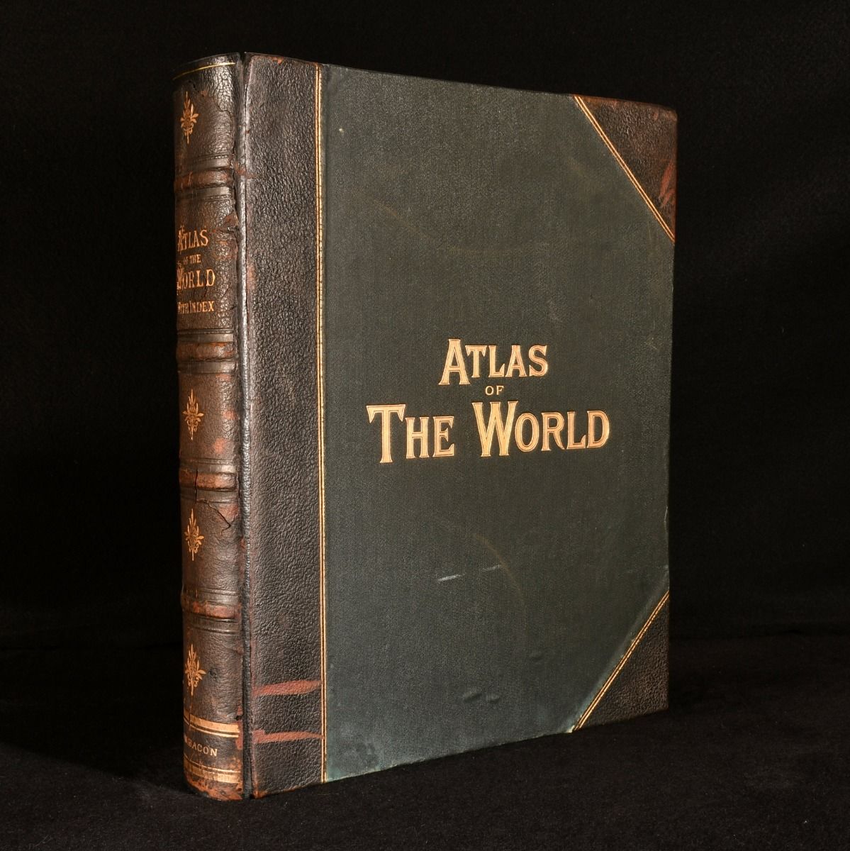 G. W. Bacon [editor] - Commercial and Library Atlas of the World with Index-Gazetteer: Containing One Hundred Double Page Maps, and One Hundred Inset Maps, Including All the Latest Discoveries, Extensive Letterpress Descriptions, Alphabetical Index of 50,000 Places, Gazetteer of 2,000 Towns, Statistical Diagrams, Etc. , Etc.