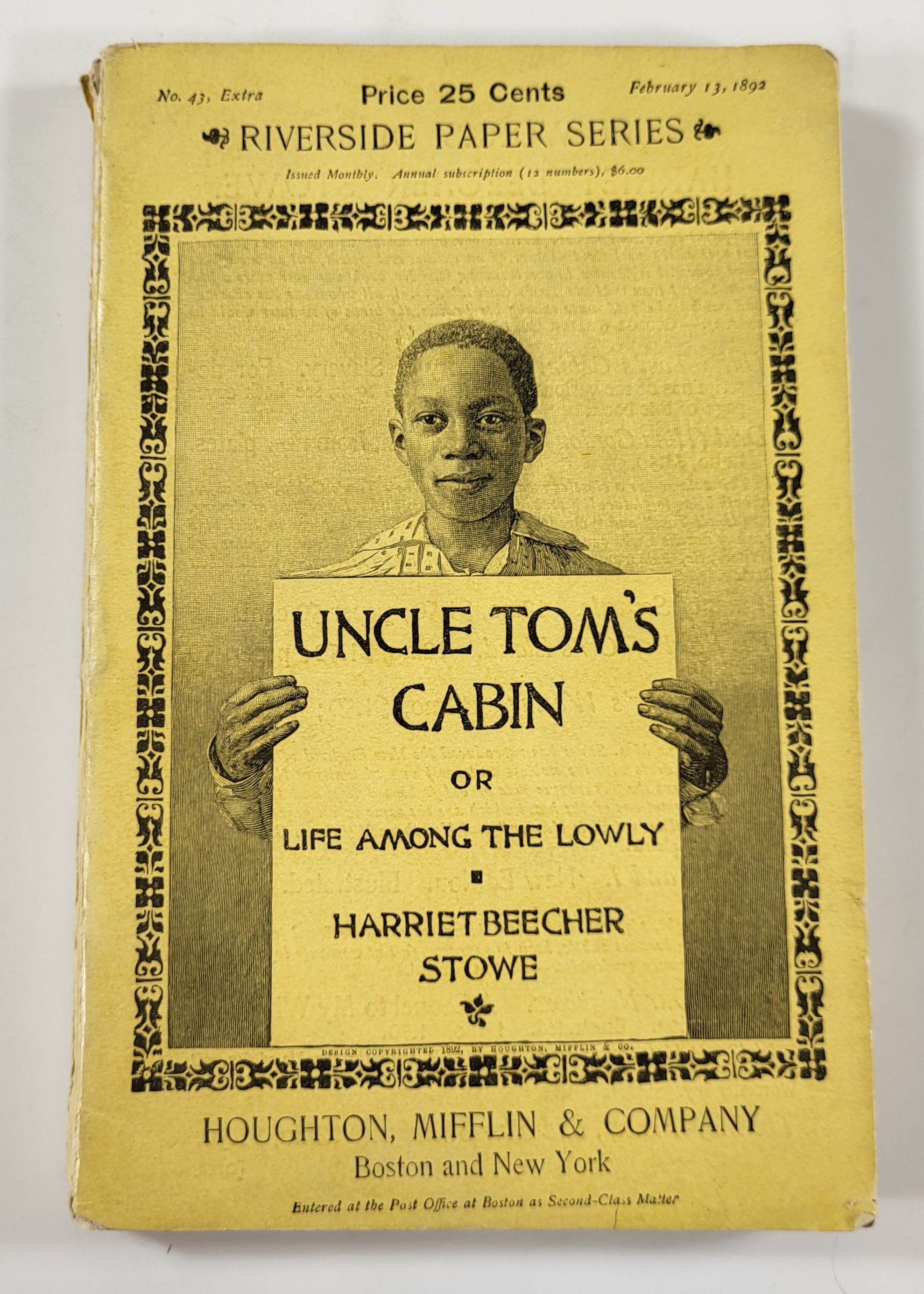 Uncle Tom's Cabin; or, Life Among the Lowly. Universal Edition, Riverside Paper Series
