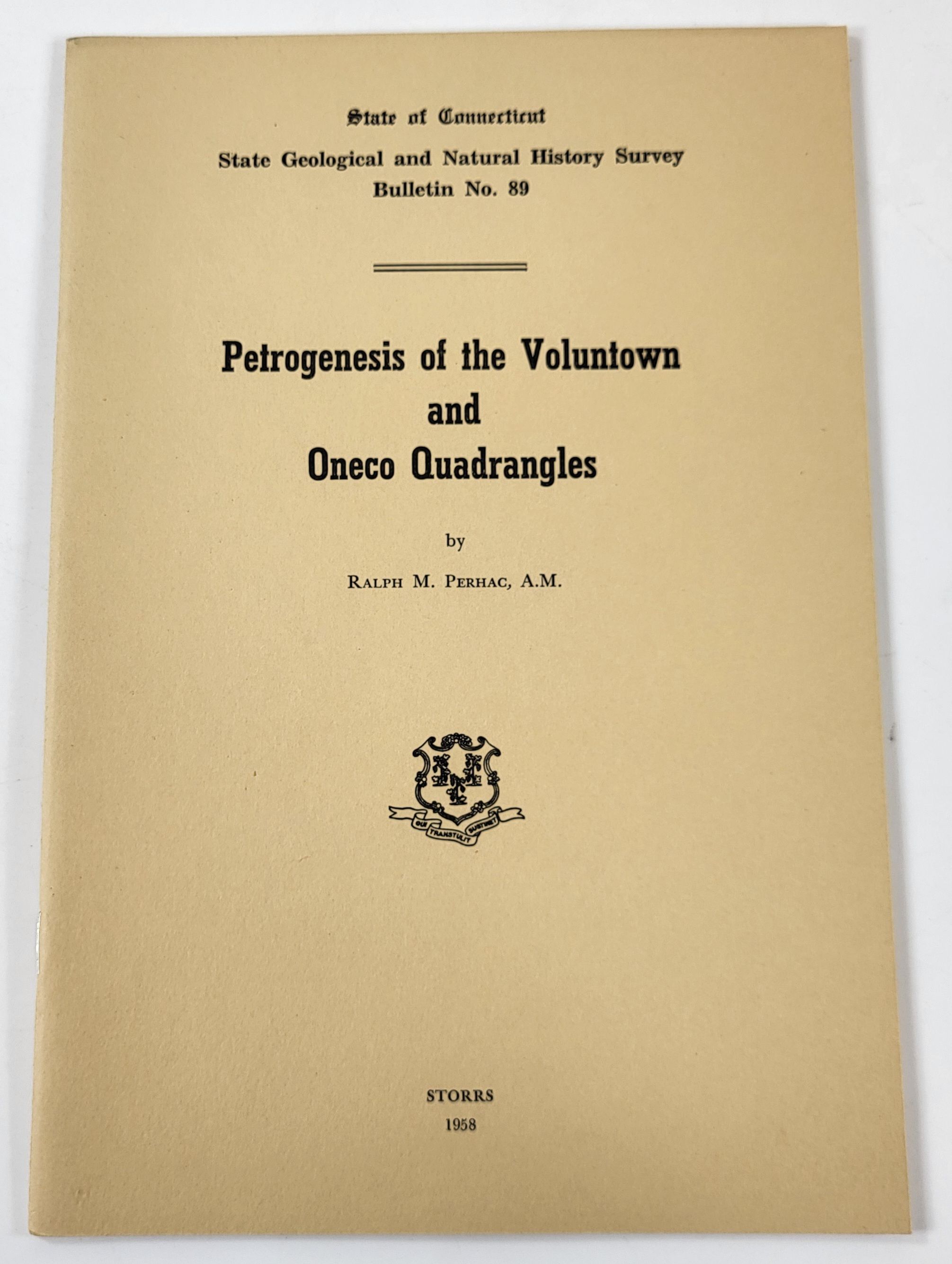 Petrogenesis of the Vountown and Oneco Quadrangles. State of Connecticut. State Geological and Natura History Survey Bulletin No. 89