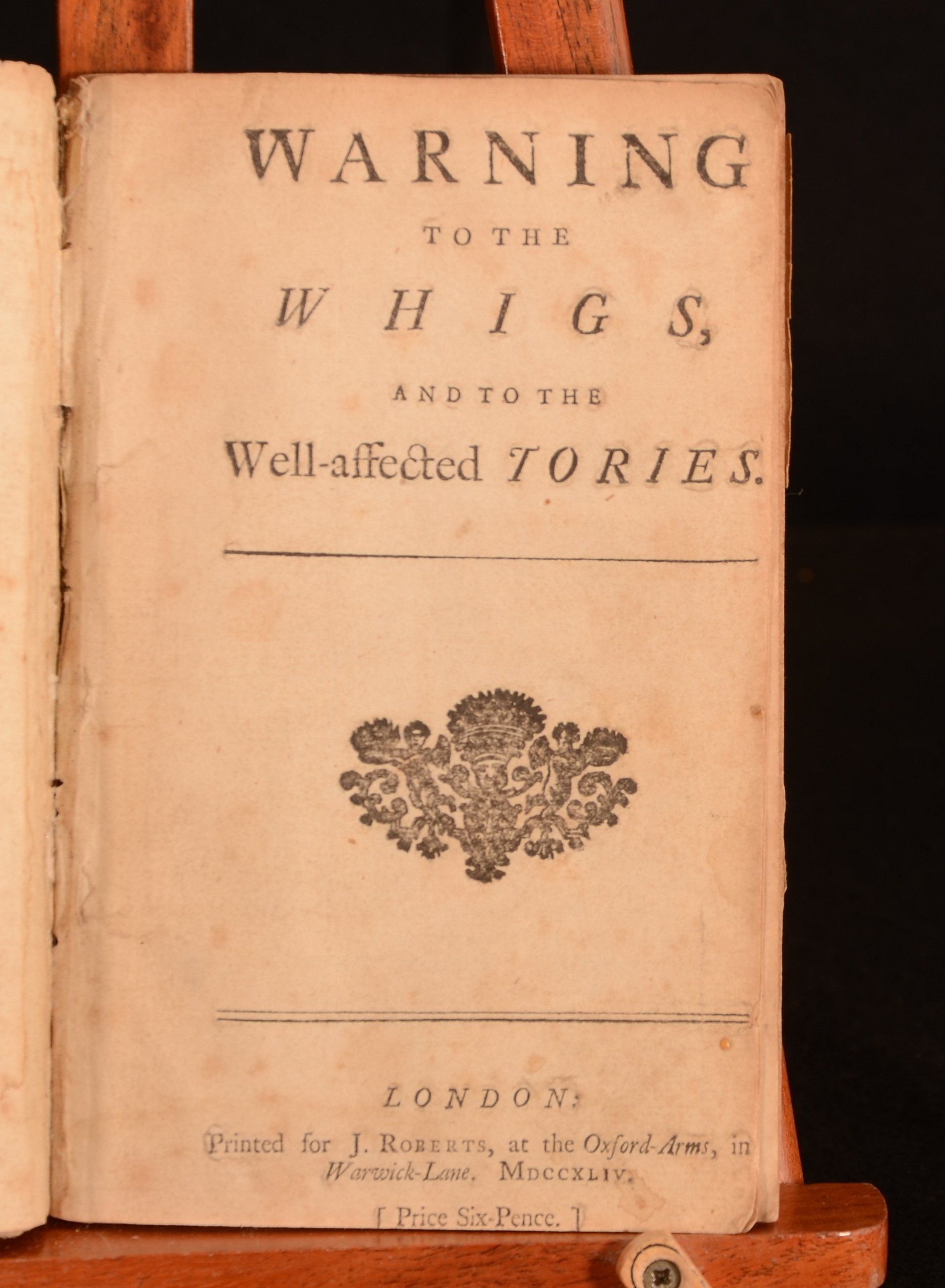 Anon - Warning to the Whigs and to the Well-Affected Tories