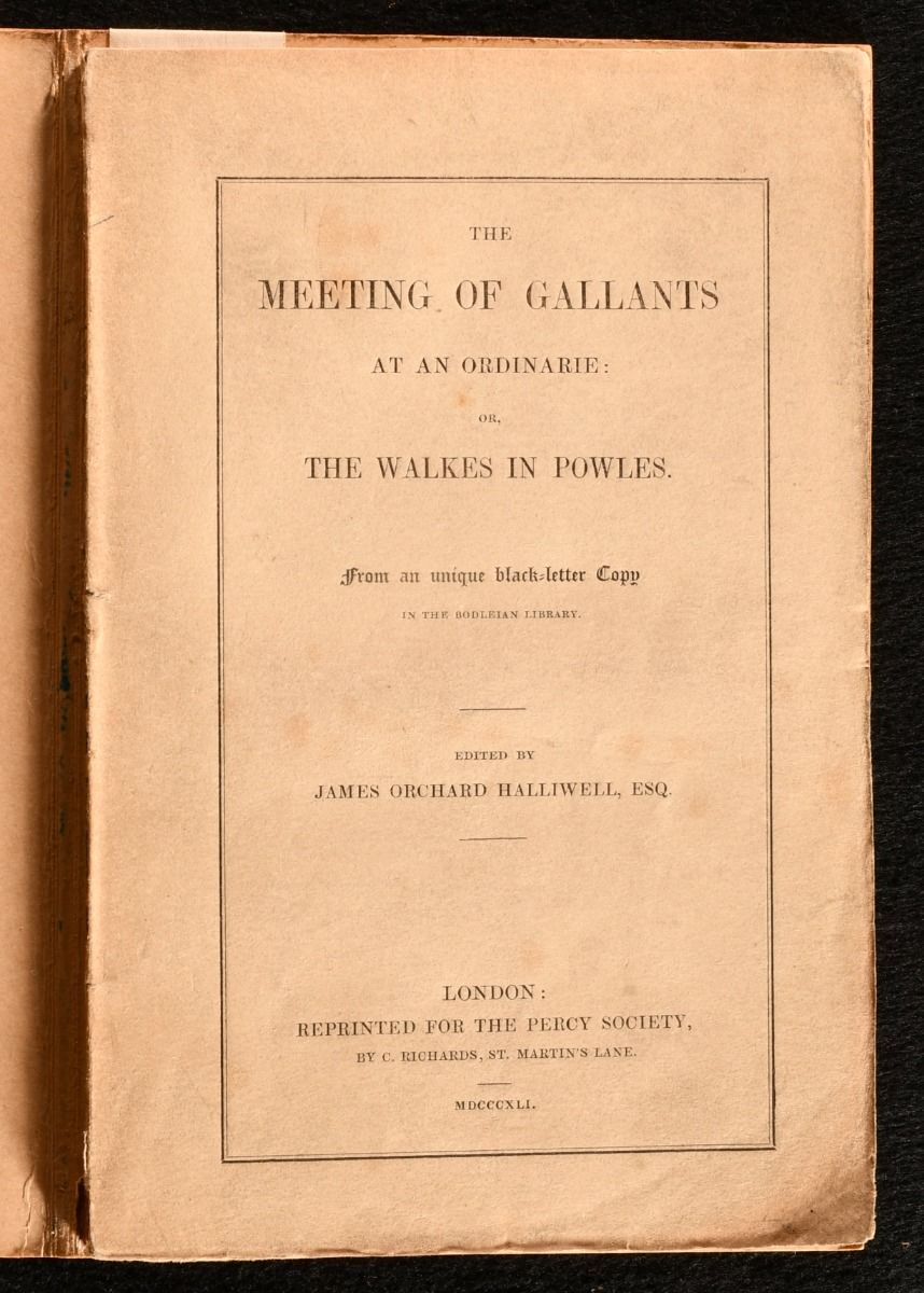 James Orchard Halliwell (ed.) - The Meeting of the Gallants at an Ordinarie