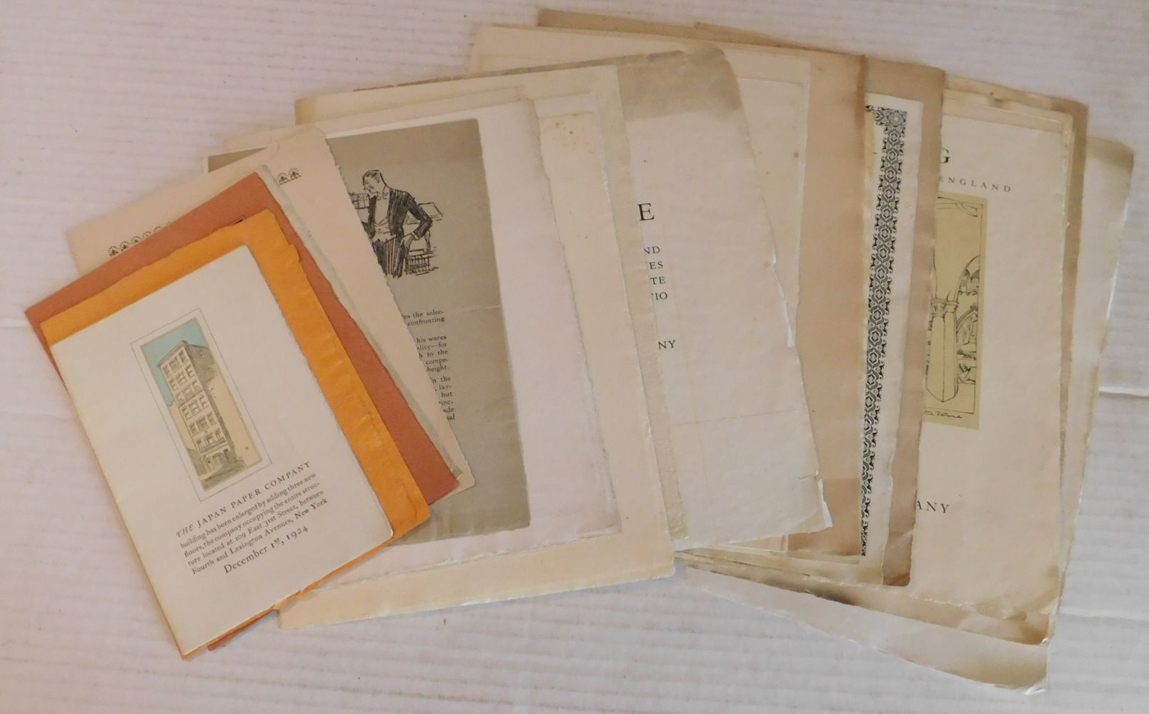 Image for 29 PAPER SAMPLES FROM THE JAPAN PAPER COMPANY IN THE 1920'S. 29 PAPER SAMPLES FROM THE JAPAN PAPER COMPANY IN THE 1920'S.