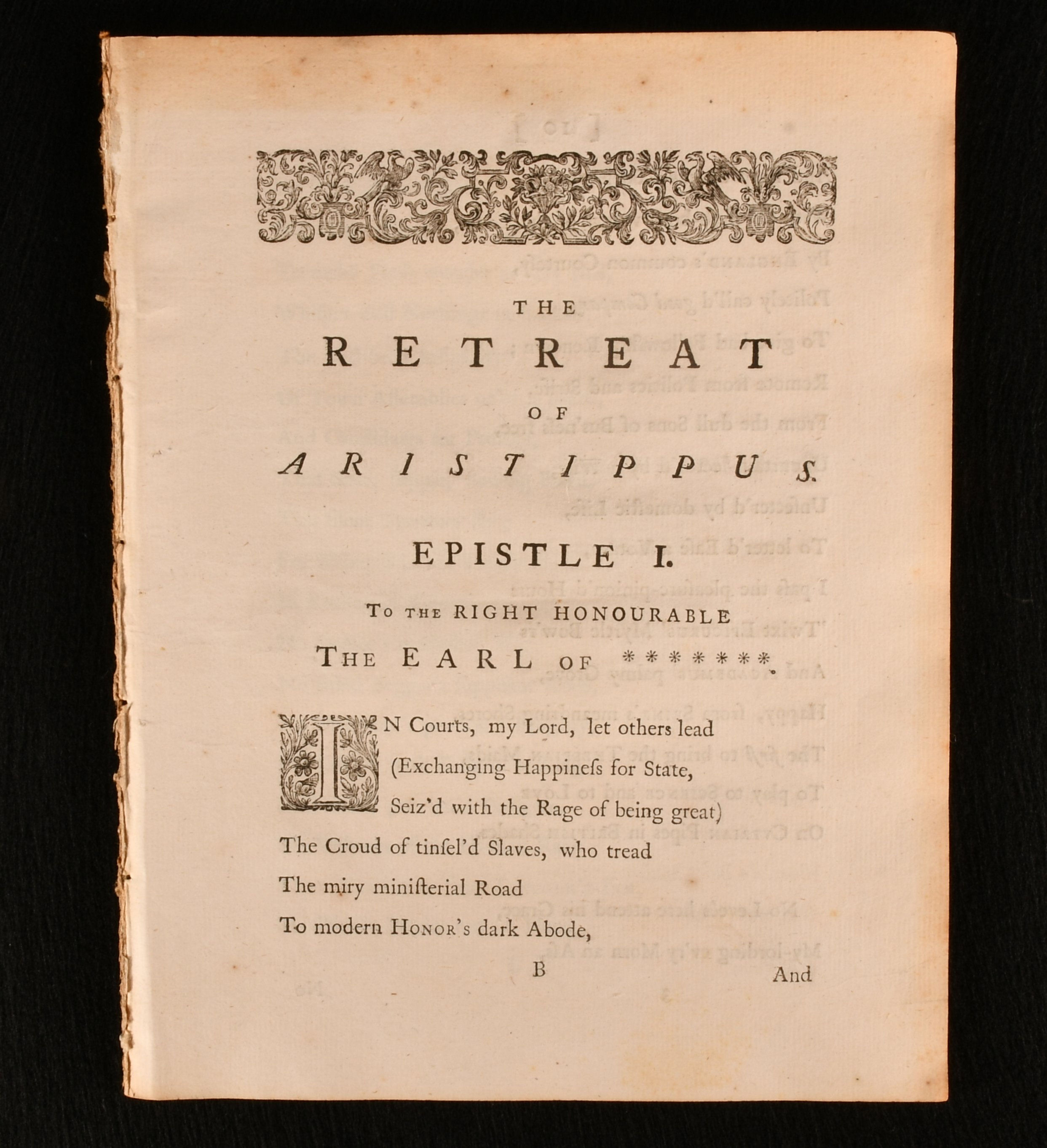 [John Gilbert Cooper] - Epistles to the Great, from Aristippus in Retirement