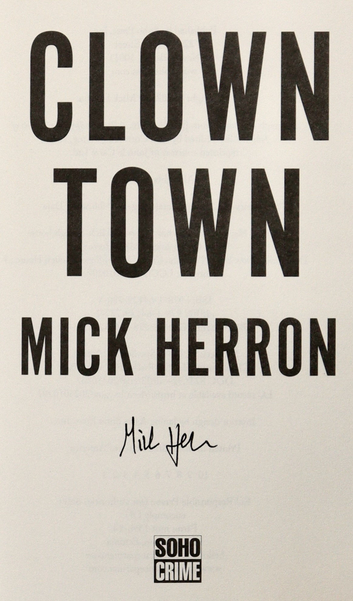 Clown Town (Signed on Title Page)