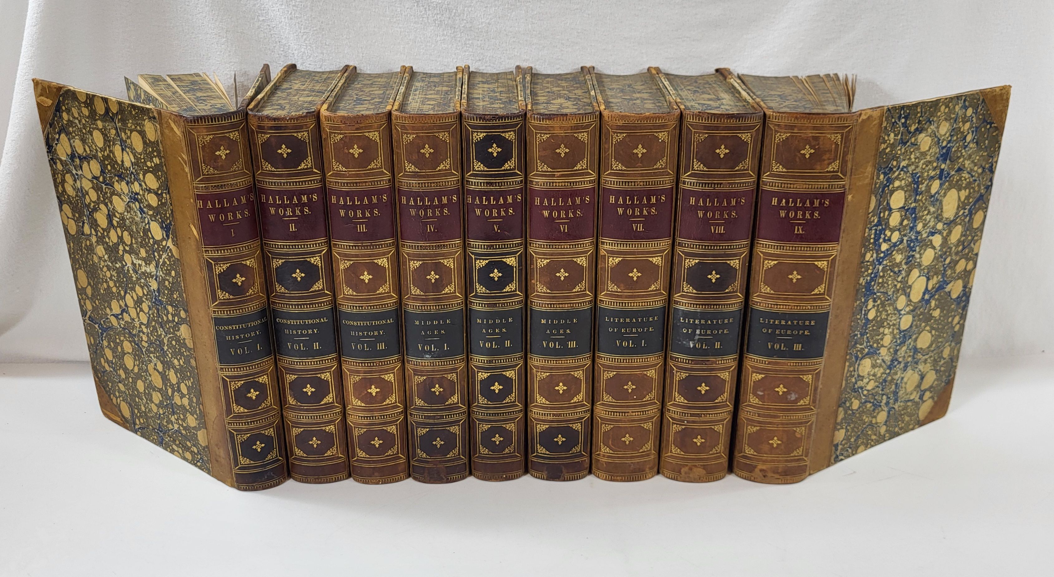 Works: The Constitutional History of England; View of The State of Europe During the Middle Ages; Introduction to the Literature of Europe. Nine [9] Volumes, Complete