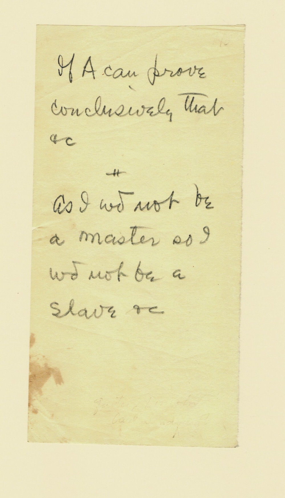 An unsigned MANUSCRIPT QUOTATION penciled by CARL SANDBURG quoting Abraham Lincoln & used by AARON COPLAND for his composition 