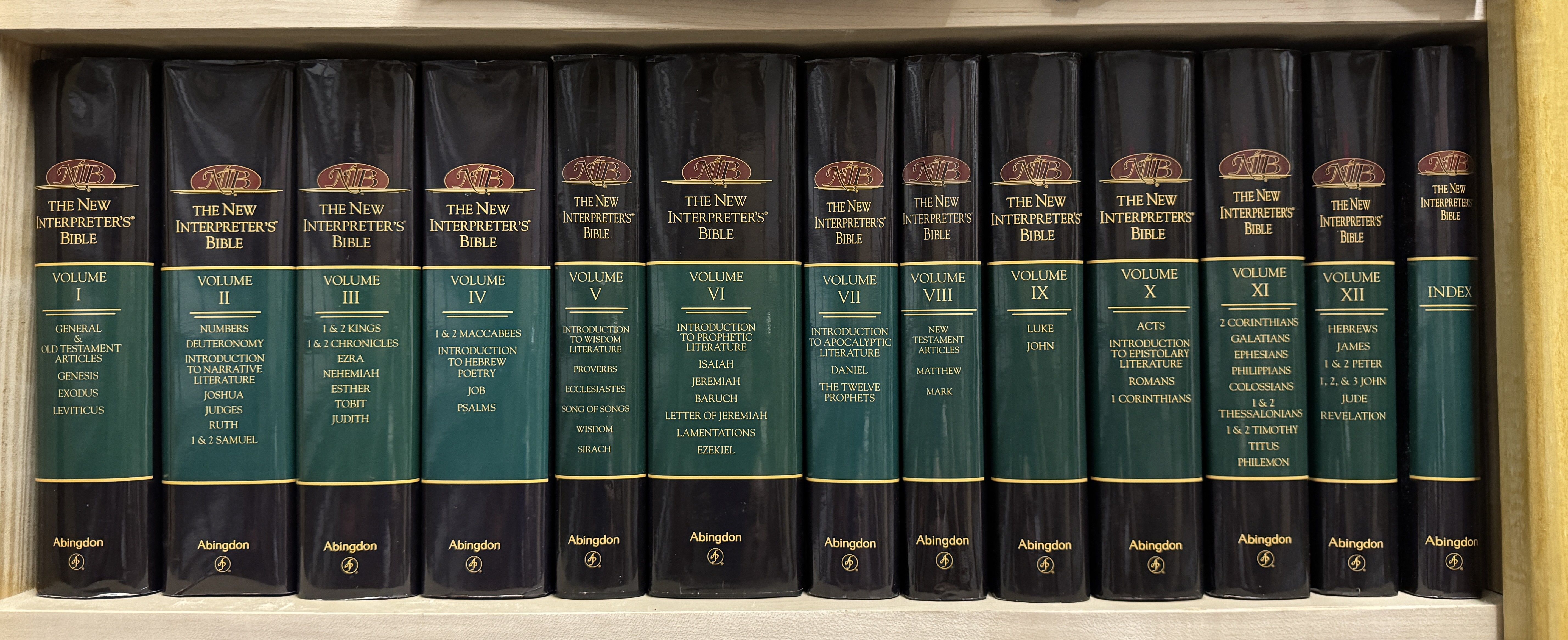 The New Interpreter's Bible; General Articles & Introduction, Commentary, & Reflections for Each Book of the Bible Including the Apocryphal /Deuterocanonical Books [Twelve Volume Complete Set with Index Volume]