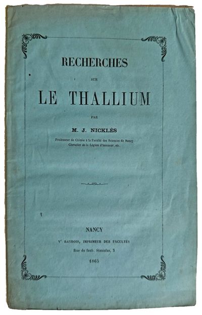 Recherches sur le Thallium.