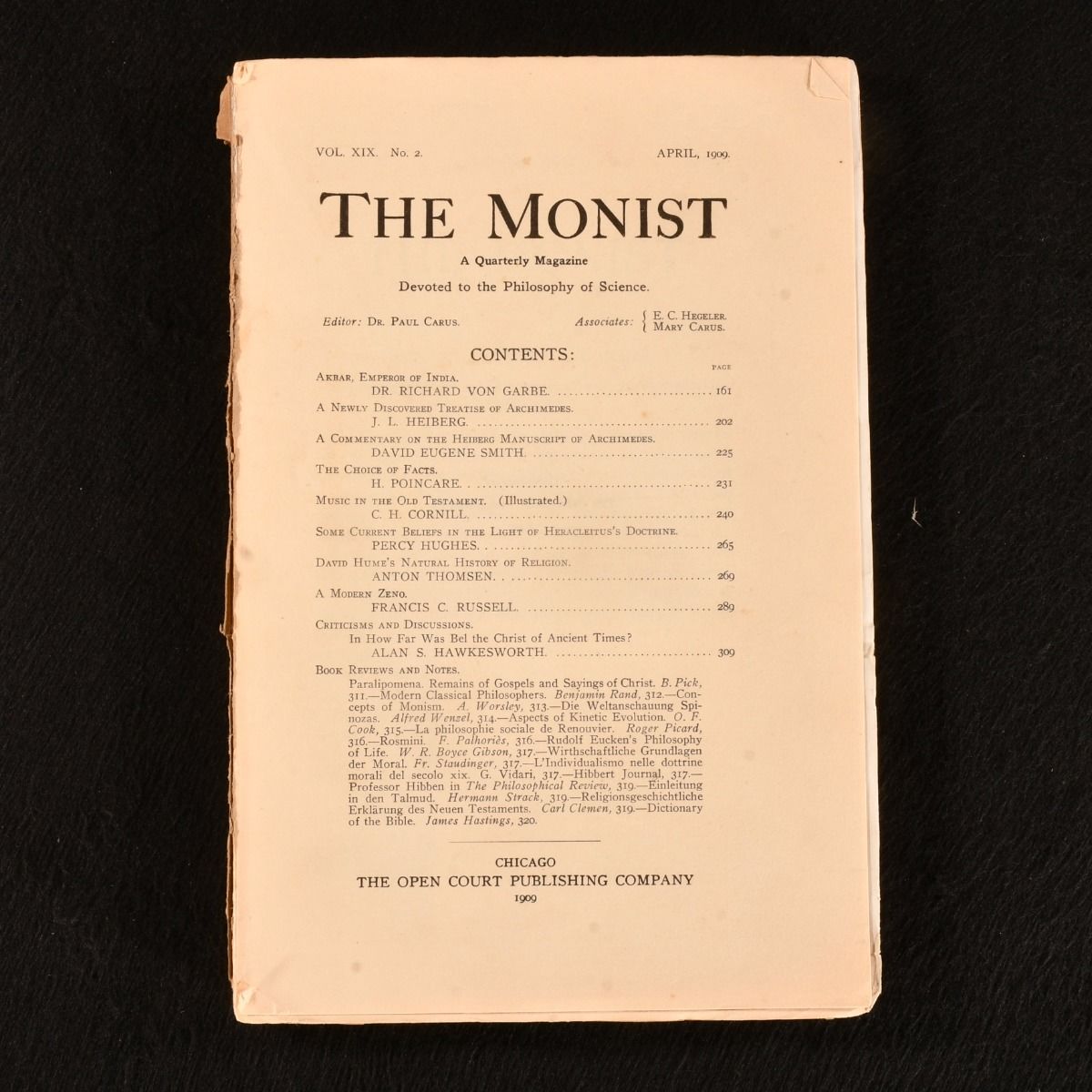 Paul Carus [ed] - The Monist: A Quarterly Magazine Devoted to the Philosophy of Science