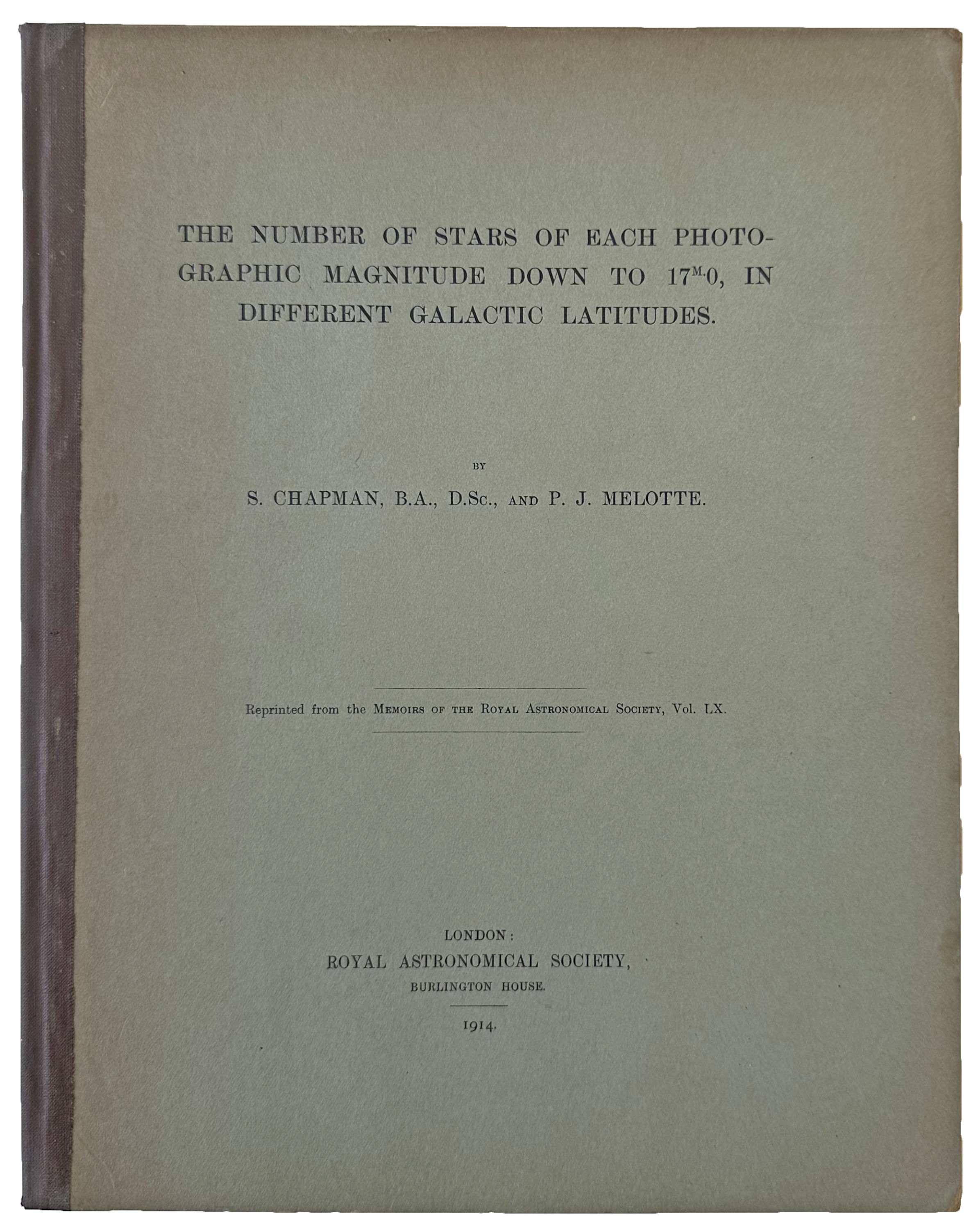 The Number of stars of each photographic magnitude down to 17m. 0, in different Galactic latitudes.