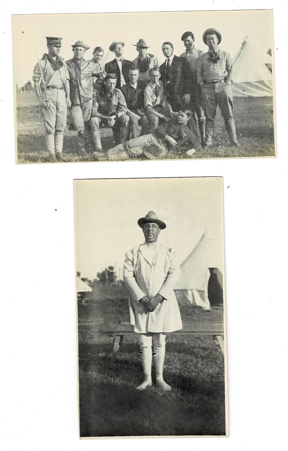 A LOT of 15 ORIGINAL PHOTOGRAPHS of SPANISH-AMERICAN WAR TROOPS and ROUGH RIDERS at camp.