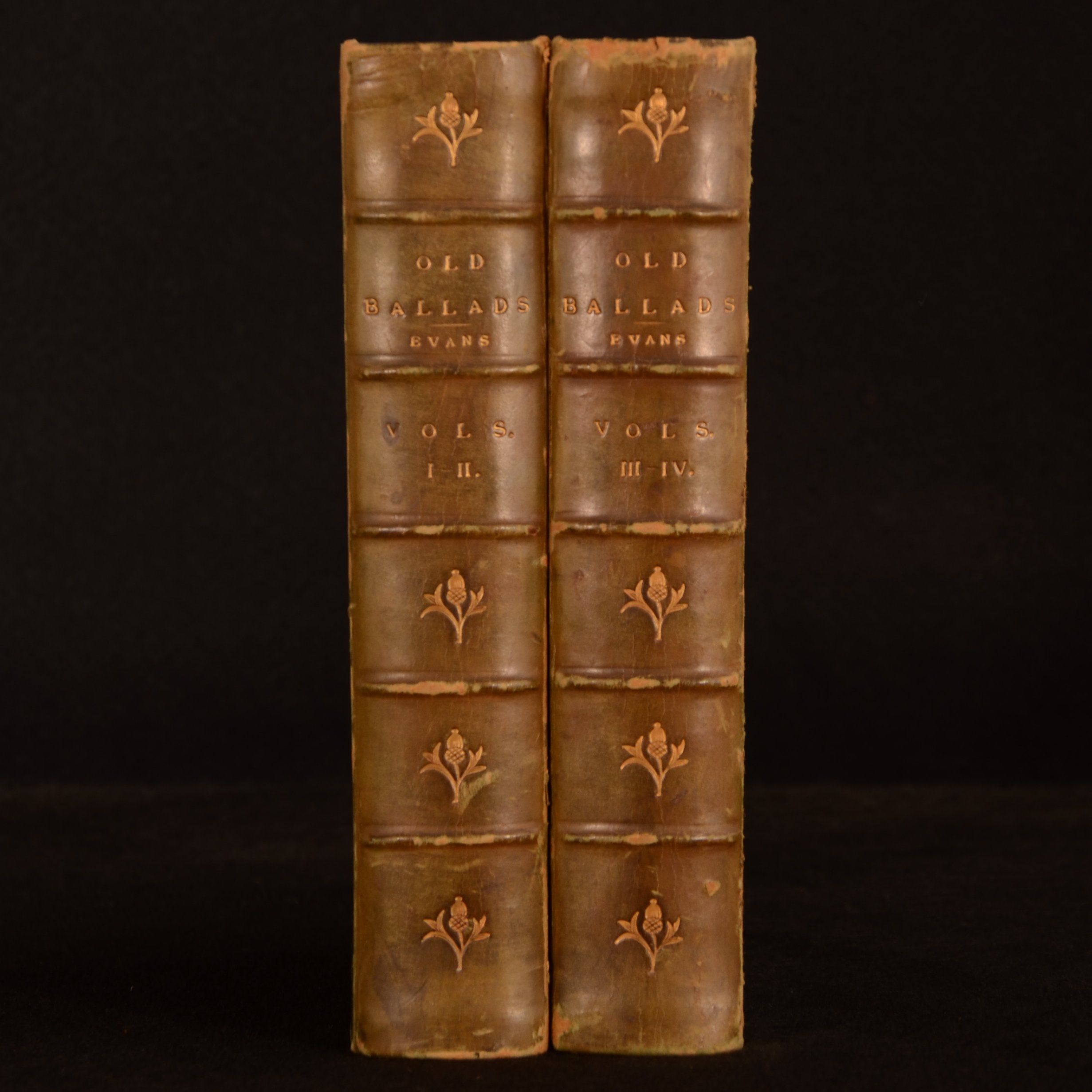 Thomas Evans; R. H. Evans (revisor) - Old Ballads Historical and Narrative with Some of Modern Date, Collected from Rare Copies and Mss. Volume I- II Volume III-IV