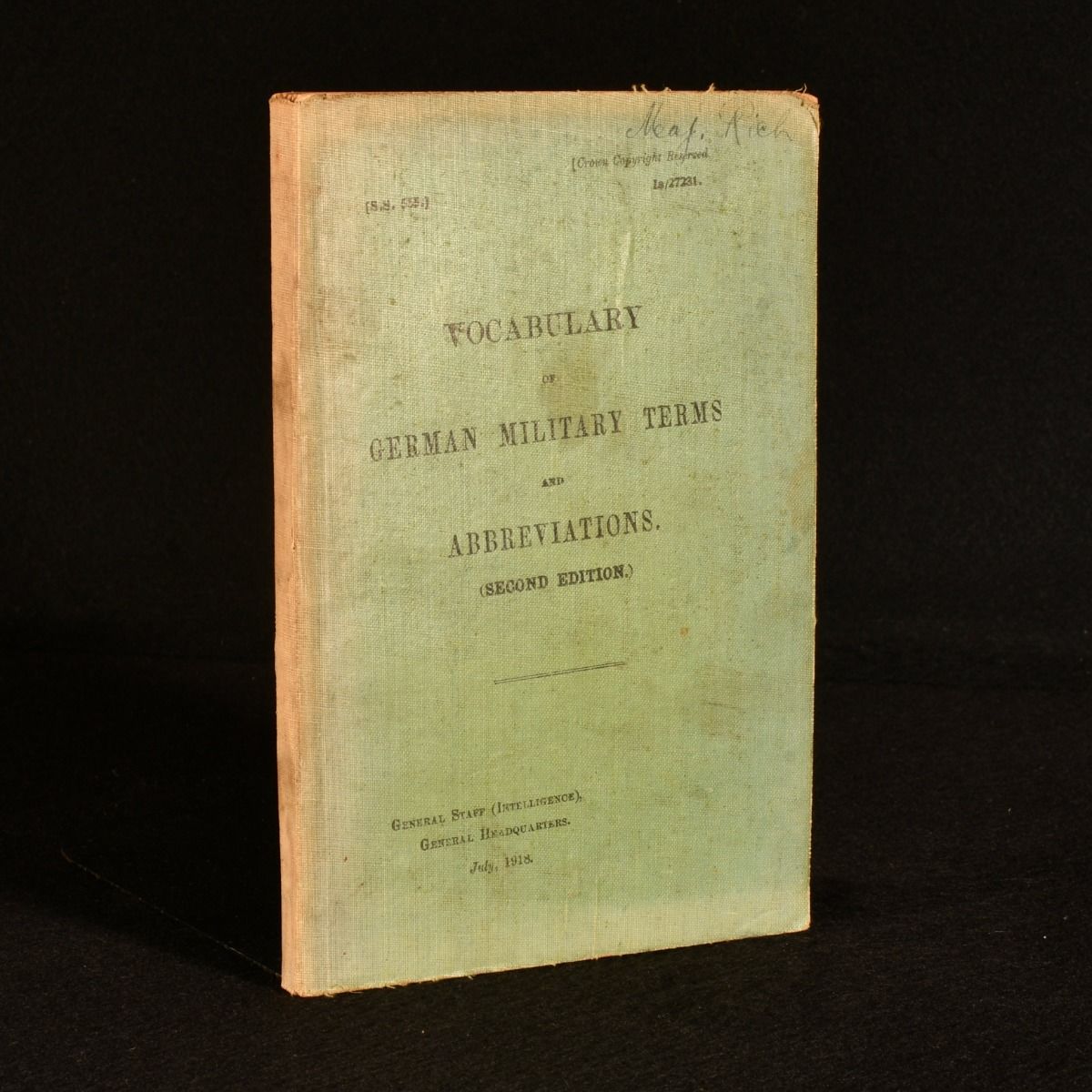 General Staff Intelligence - Vocabulary of German Military Terms