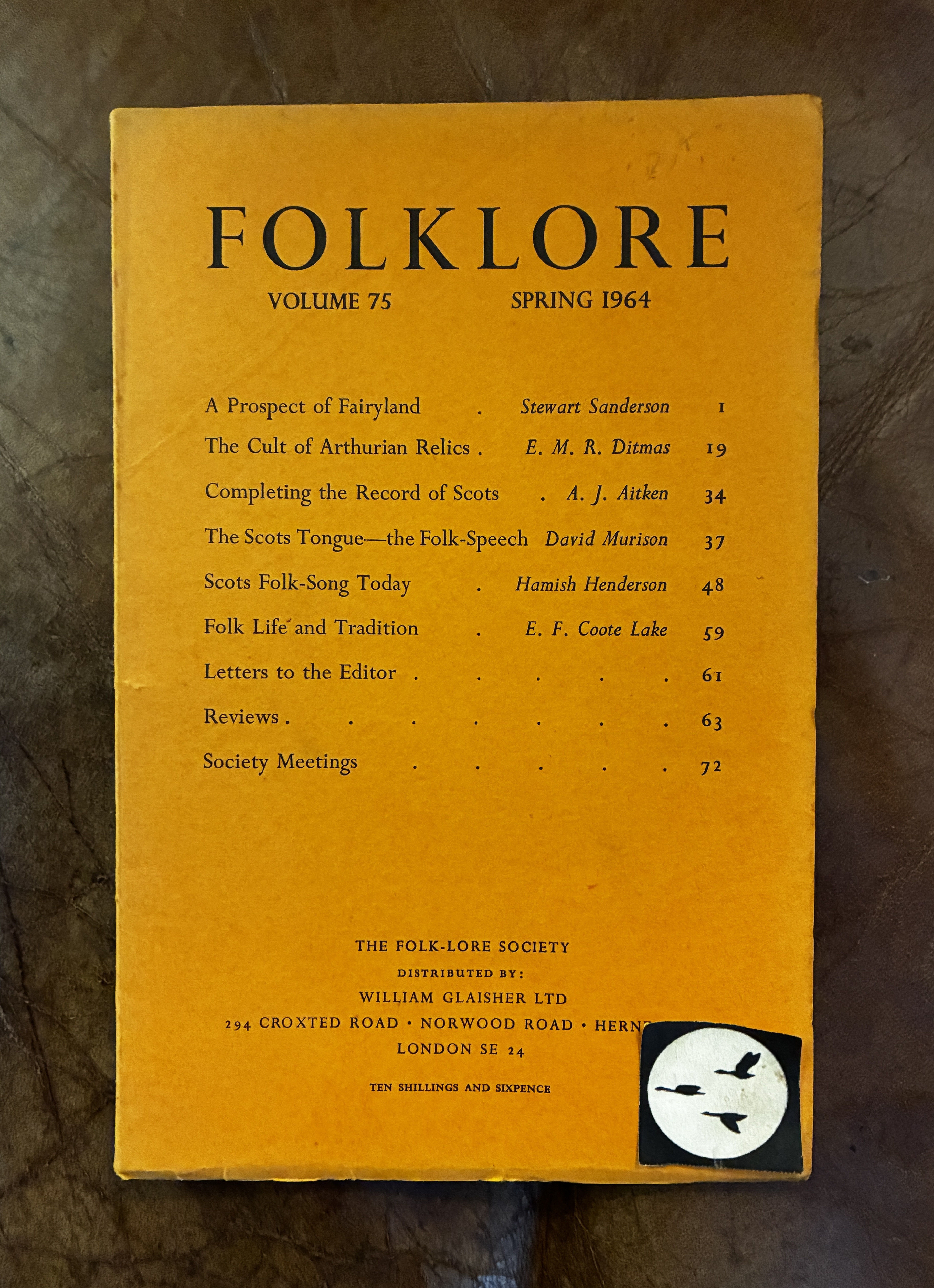 Image for The Cult of Arthurian Relics E. M. R. Ditmas FOLKLORE Volume 75 Spring 1964 The Cult of Arthurian Relics E. M. R. Ditmas FOLKLORE Volume 75 Spring 1964