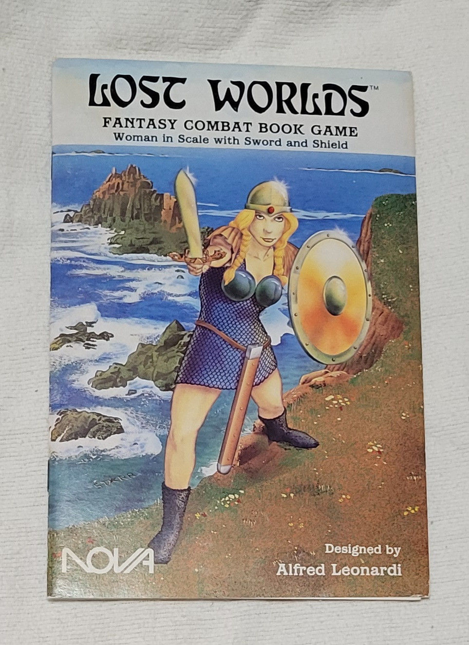Lost Worlds Fantasy Combat Book Game (#1005) - Woman in scale with Sword and Shield