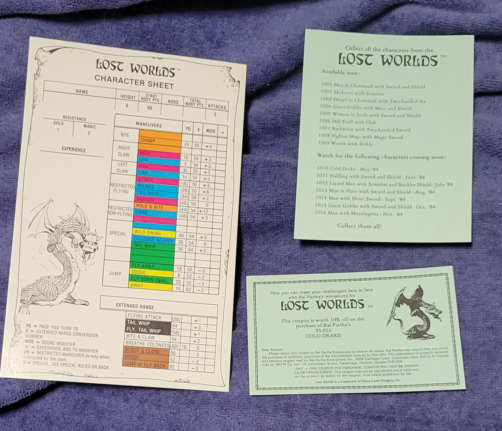 Lost Worlds Fantasy Combat Book Game (#1010)- Cold Drake