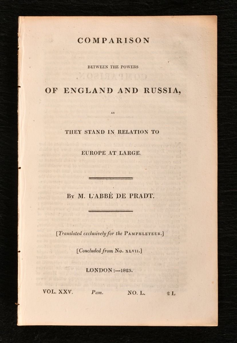 M. l'Abbe de Pradt - Comparison between the Powers of England and Russia