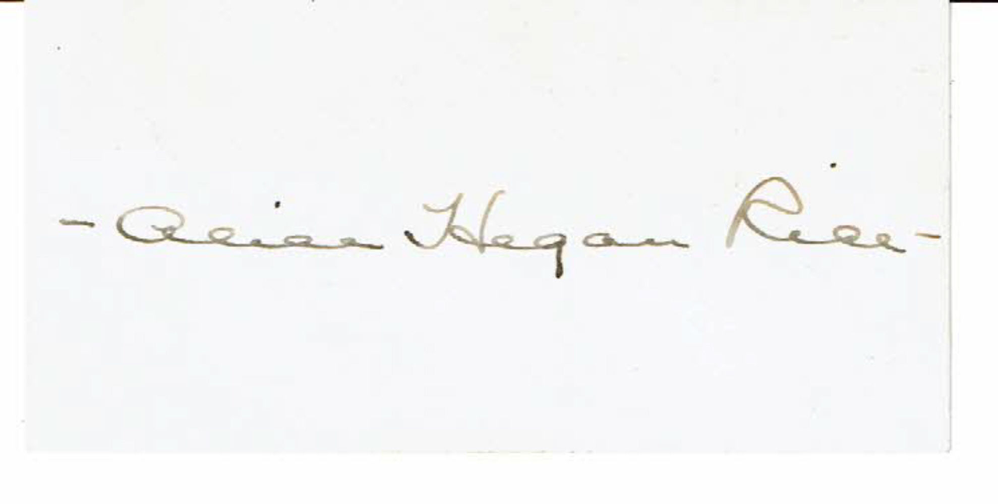 Rice, Alice Hegan. (1870-1942). American novelist. - Card Signed by American Novelist Alice Hegan Rice.