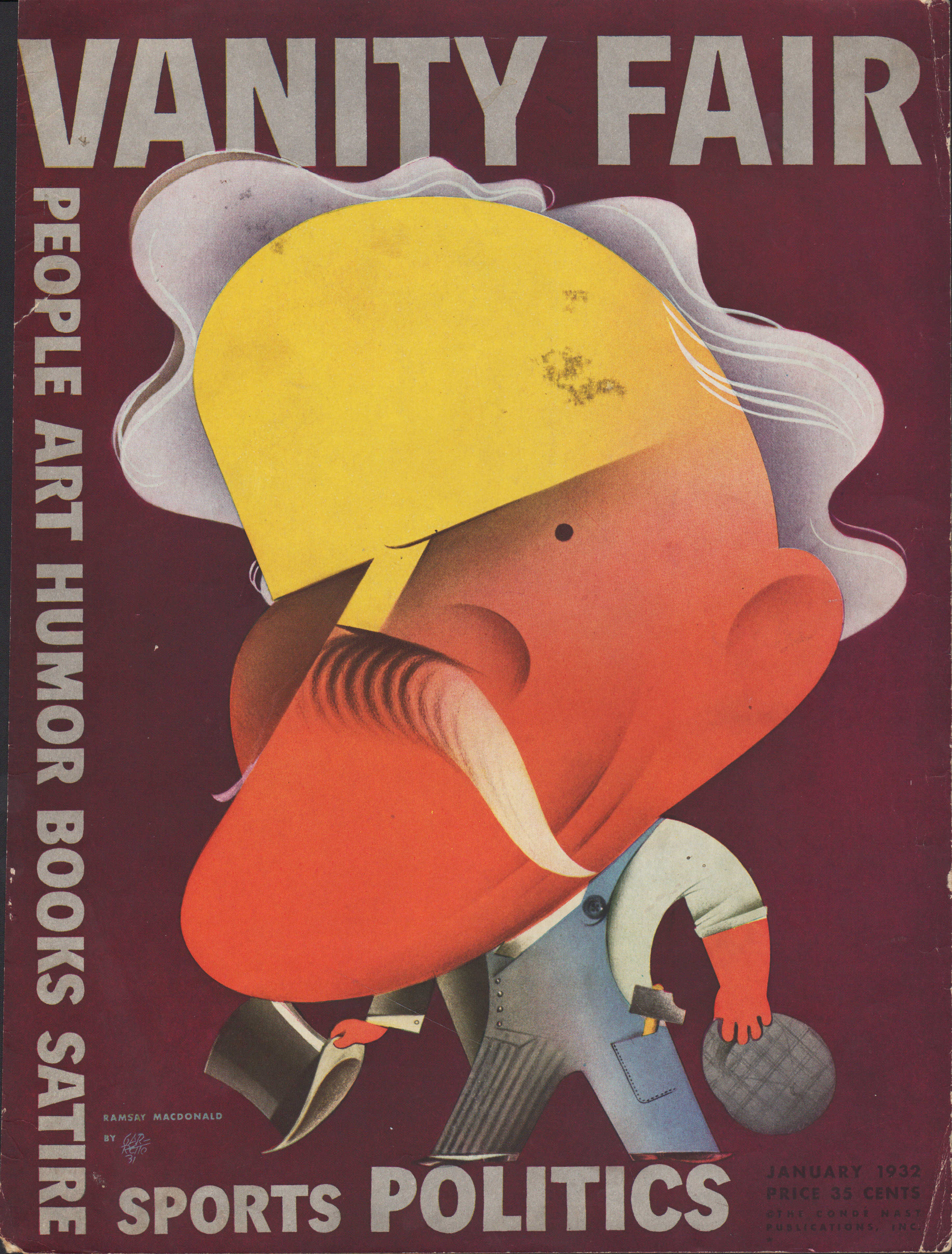 Vanity Fair Magazine, January, 1932 - Cover Only, image size:2893x3810