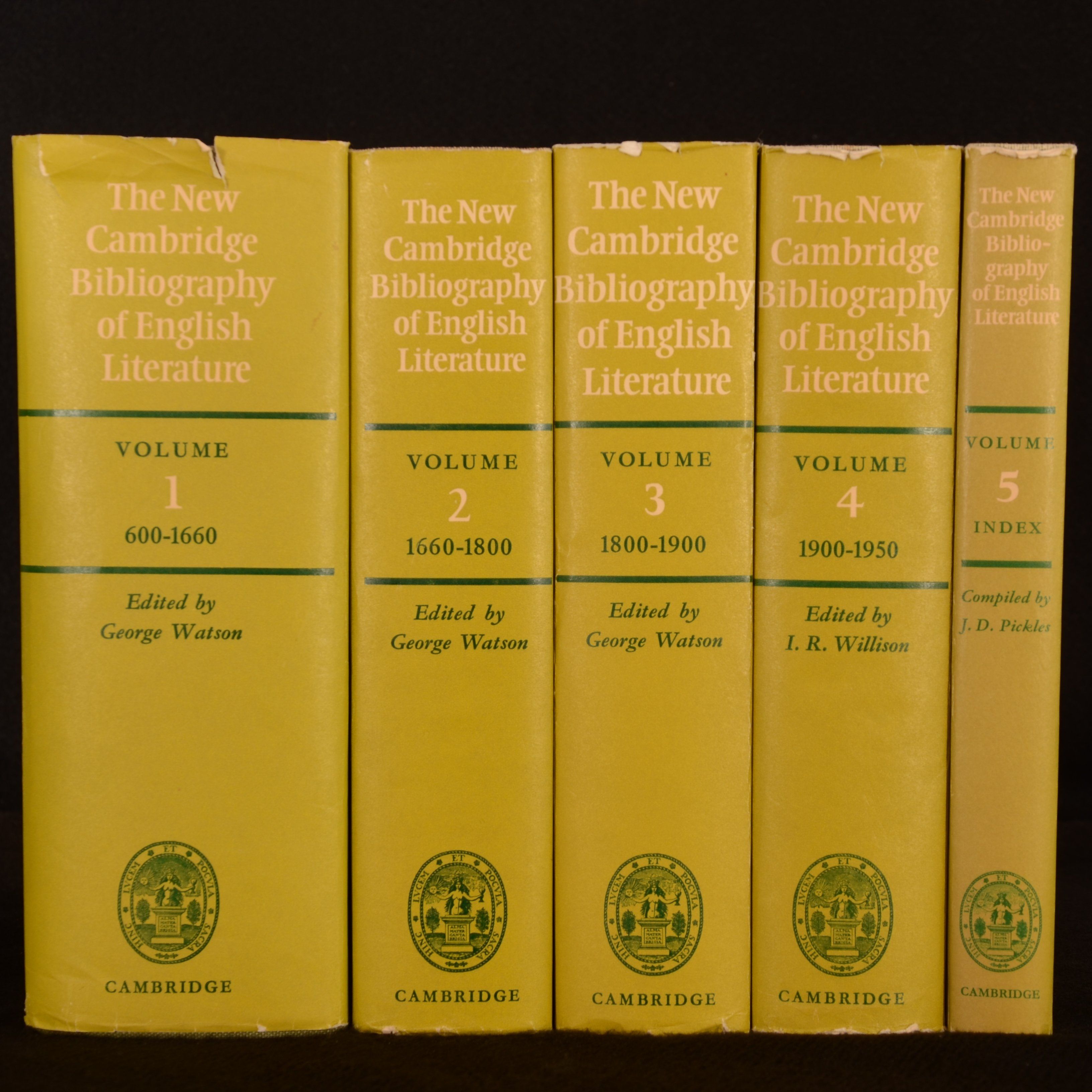 George Watson (ed.); I.R. Willison (ed.); J. D. Pickles (ed.) - The New Cambridge Bibliography of English Literature Volume I: 600-1660 Volume II: 1660-1800 Volume III: 1800-1900 Volume IV: 1900-1950 Volume V: Index