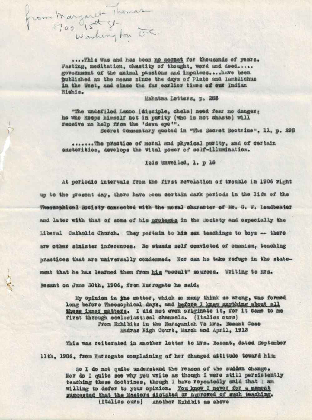 ORIGINAL TYPED CARBON OF 