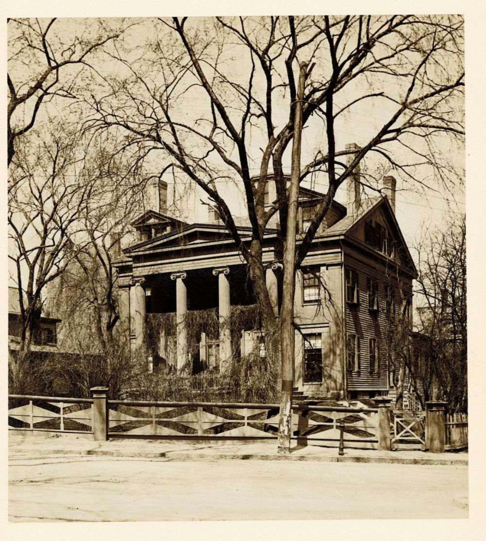 ORIGINAL SEPIA-TONED PHOTOGRAPH of the Boston Highland Street HOUSE of the American author EDWARD EVERETT HALE.