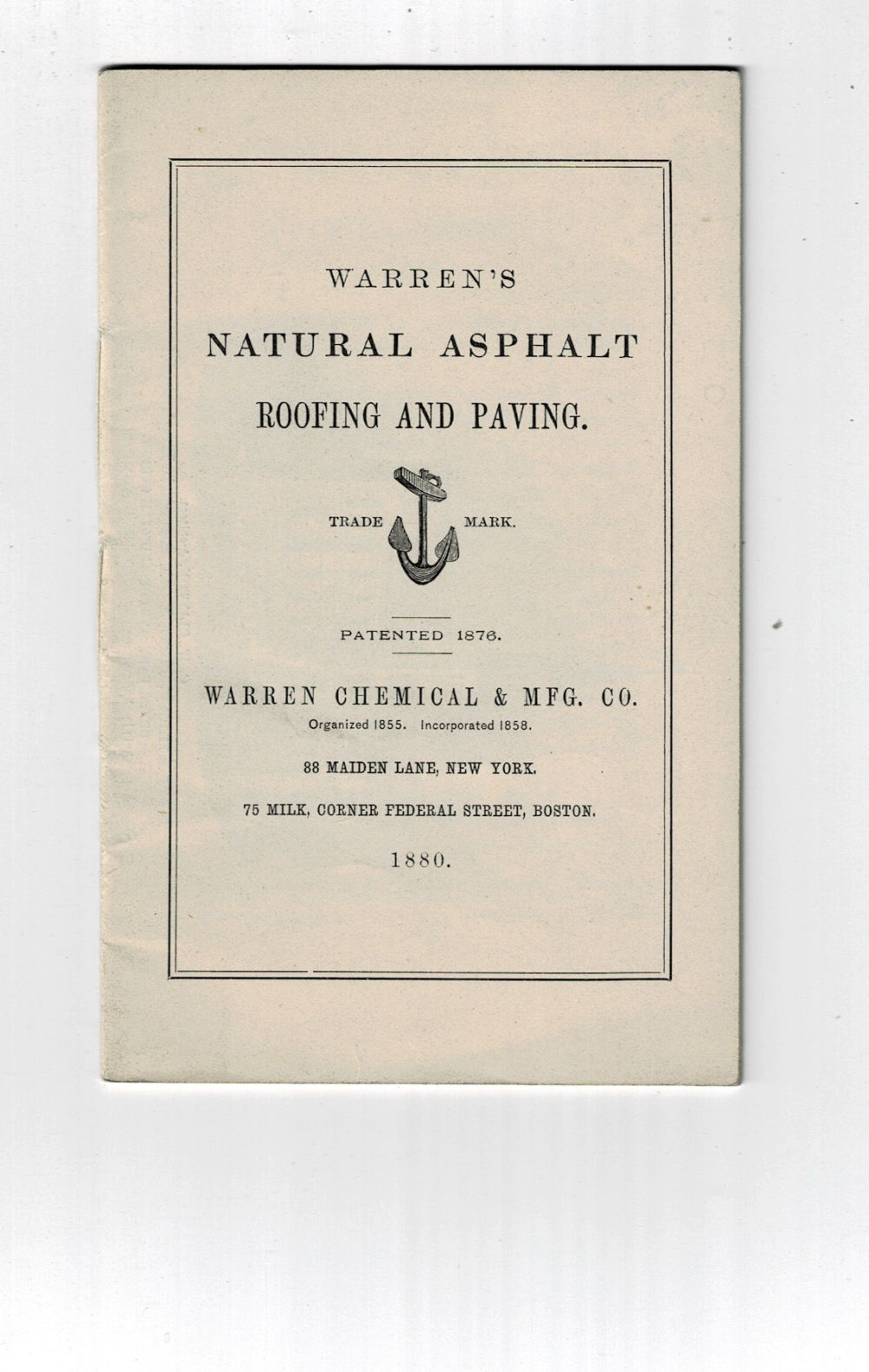 WARREN'S NATURAL ASPHALT ROOFING AND PAVING.