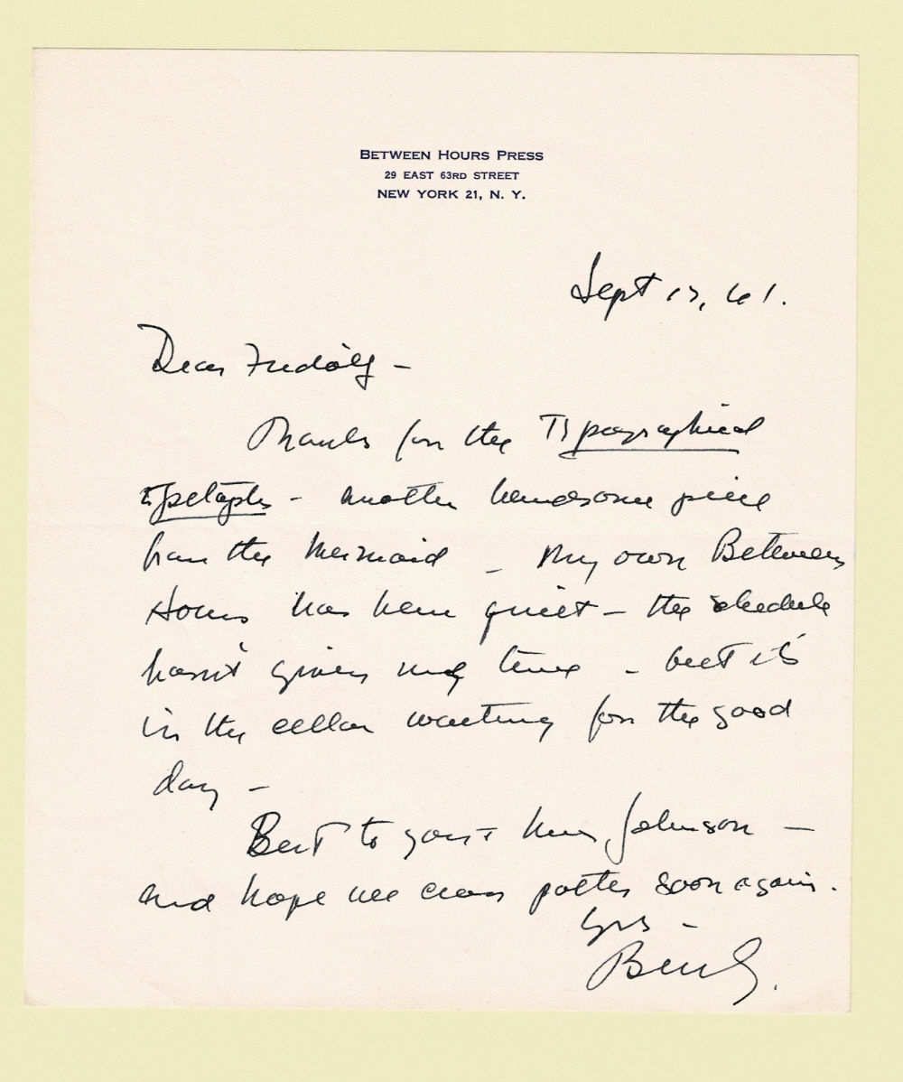 AUTOGRAPH LETTER SIGNED by the American radio and television personality BEN GRAUER on his 