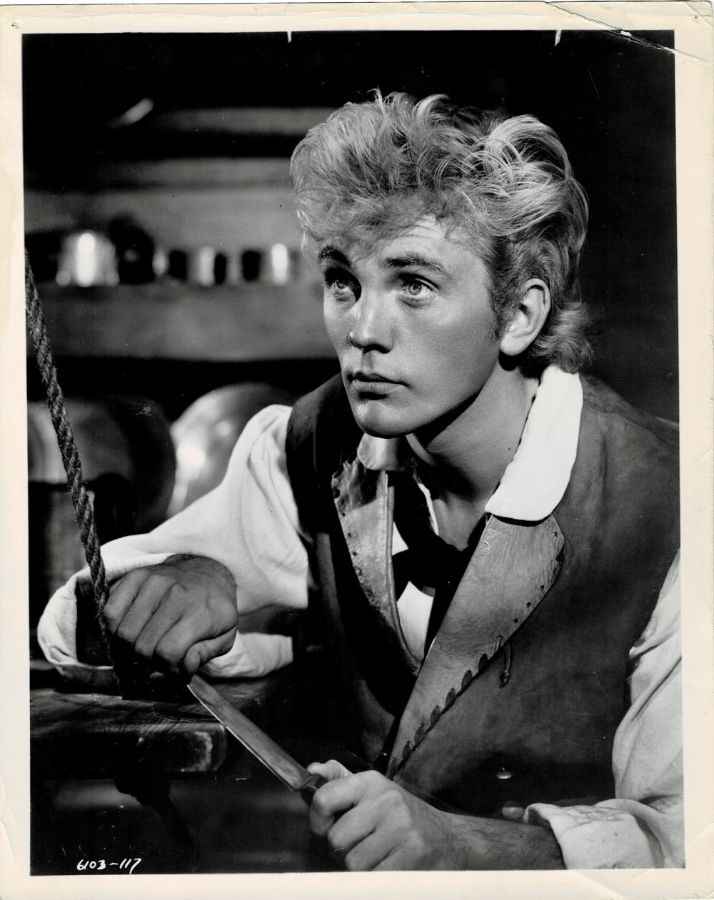 ORIGINAL BLACK & WHITE MOVIE STILL depicting TERENCE STAMP in a scene from BILLY BUDD.