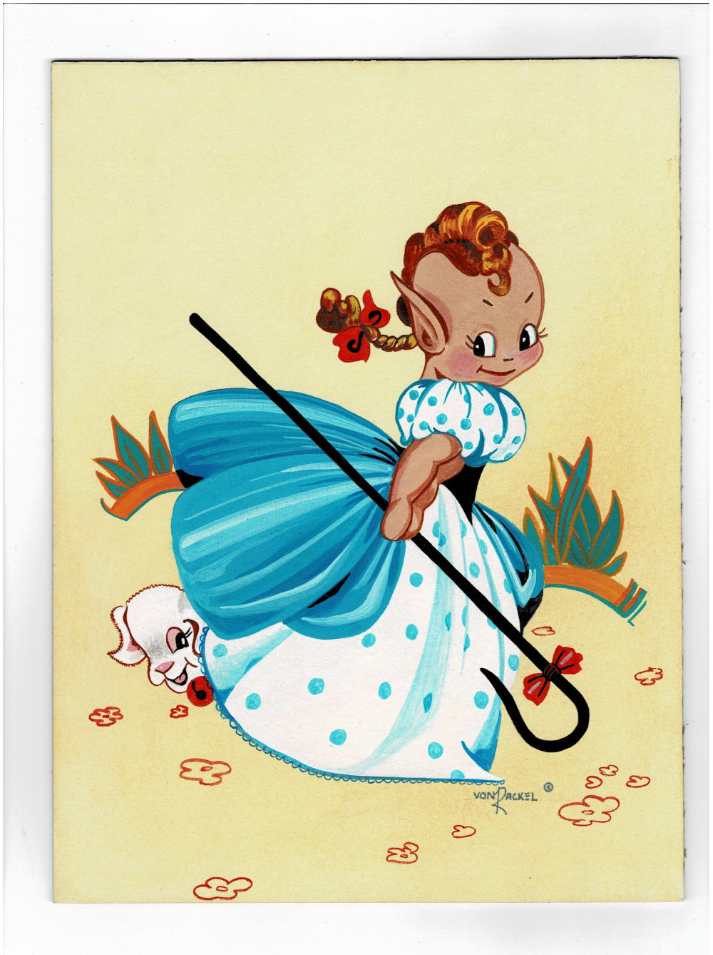 TWO ORIGINAL COLOR FANTASY PAINTINGS, one of which is SIGNED, by the American Artist & Illustrator LEE VON RACKEL.