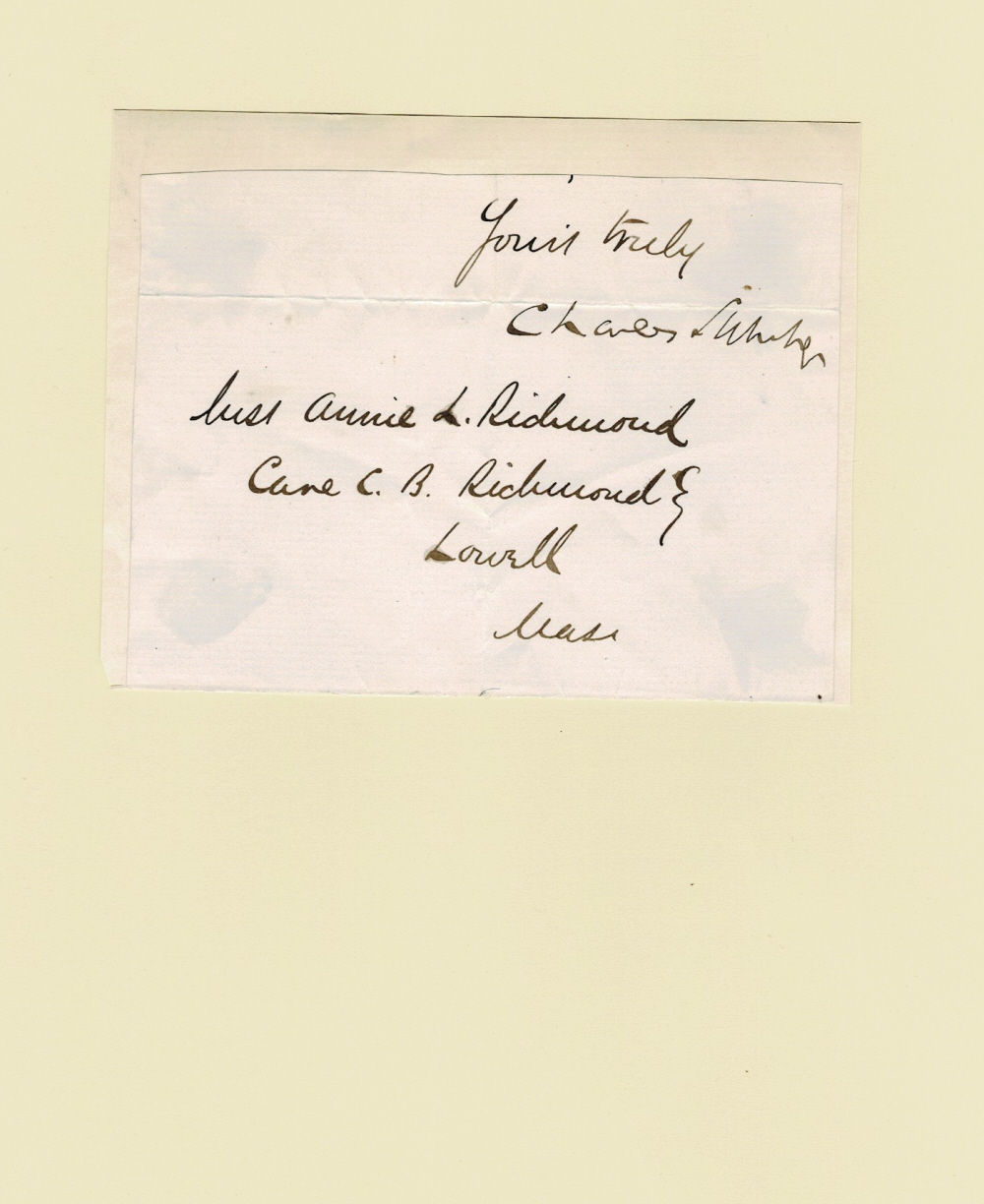 AUTOGRAPH CLOSE of a Letter SIGNED by the Civil War era U.S. Senator and abolitionist CHARLES SUMNER.