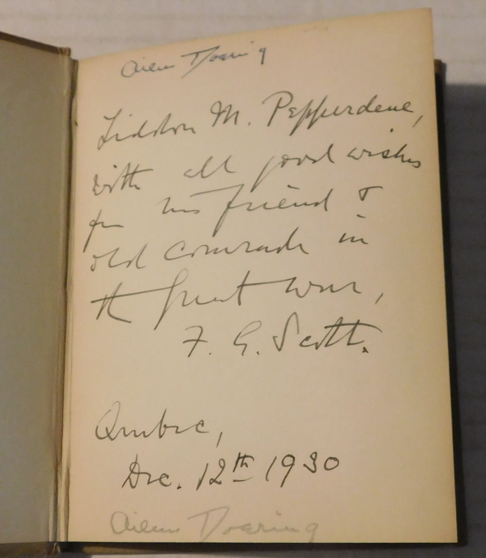 NEW POEMS by Frederick George Scott (Late Senior Chaplain, 1st Canadian Division C.E.F.). [INSCRIBED & SIGNED by FREDERICK GEORGE SCOTT to Liddon M. Pepperdene who served in the Canadian Expeditionary Force].