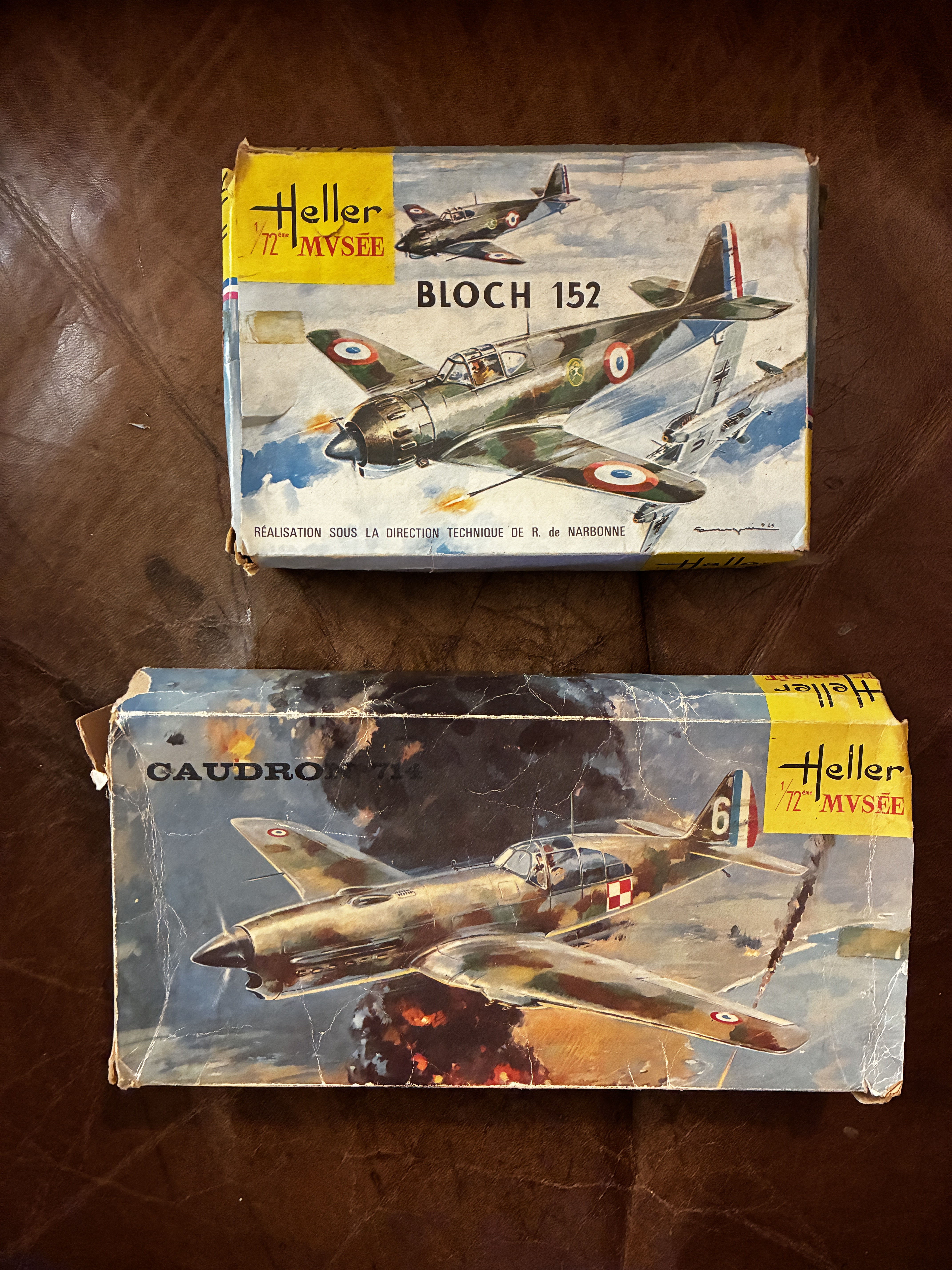 Bloch 152 and Caudron 714 1/72 Scale Two Original Vintage Heller Model Kits