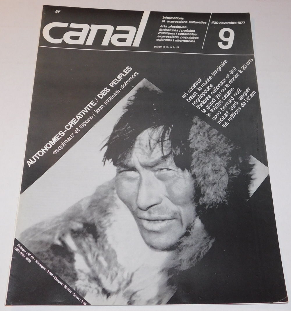 Macaire, Alain; editor-in-chief - Canal 9: (Journal D'Informations Culturelles). 1-30 Novembre1977. (Cover Title)