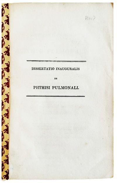 Dissertatio inauguralis de phthisi pulmonali. . .