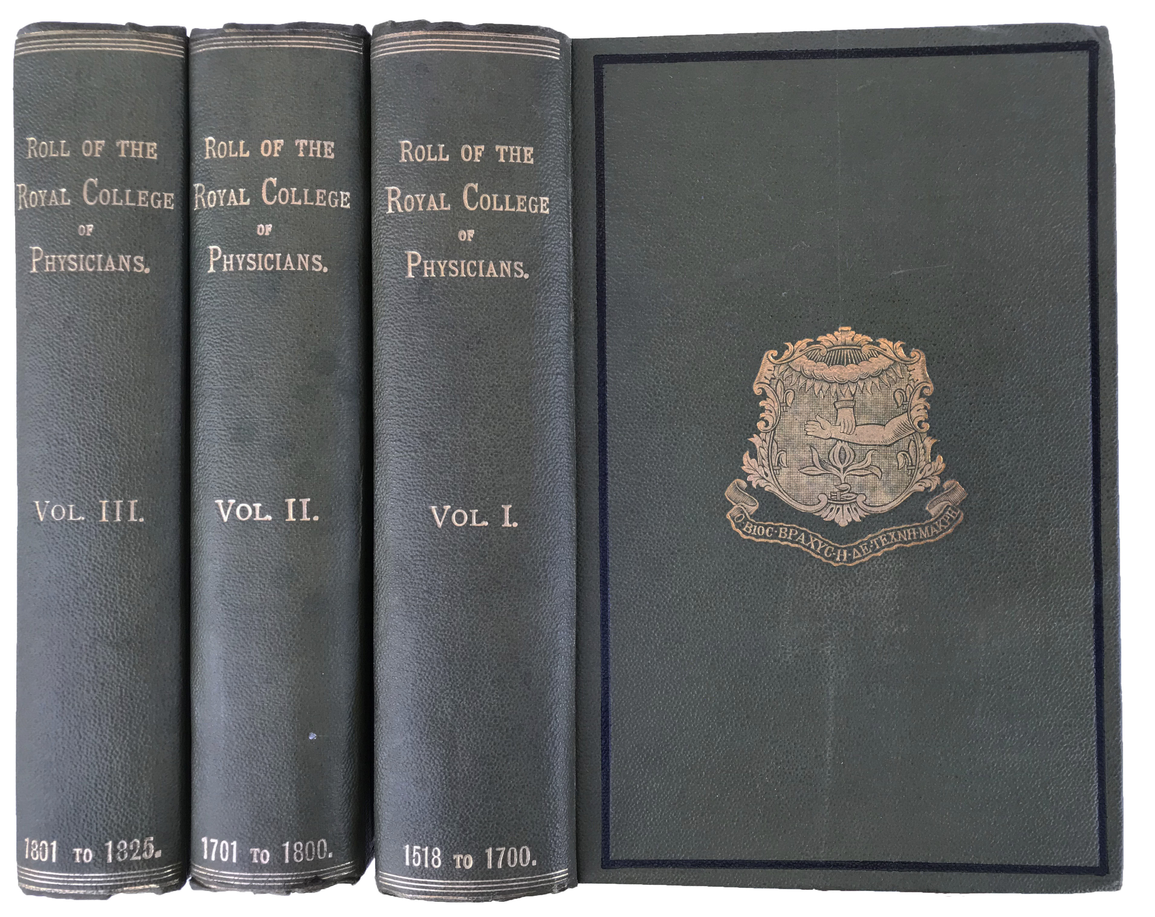 Roll of the Royal College of Physicians of London; Comprising Biographical Sketches. [3 volumes]. Second Edition Revised and Enlarged.